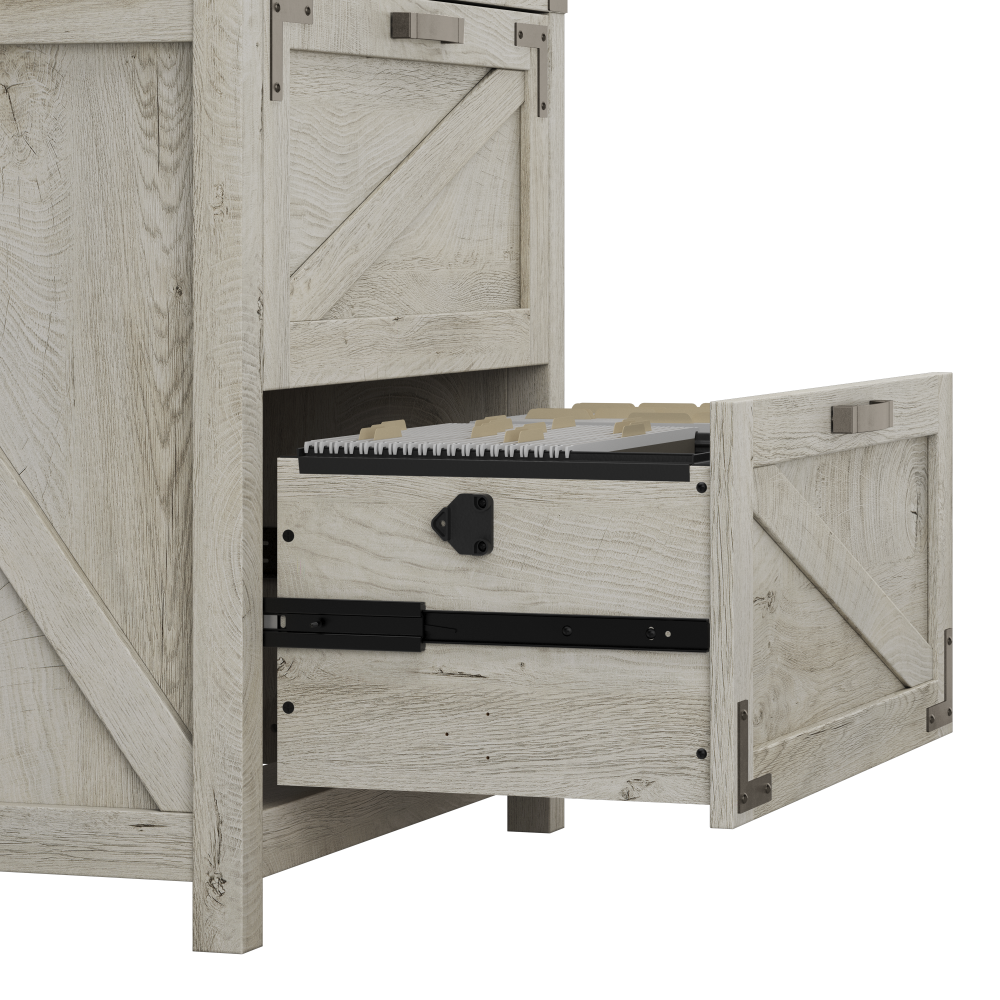 Shop Bush Furniture Knoxville 2 Drawer Lateral File Cabinet, Image 04, CGF129CWH-03, #color_cottage white