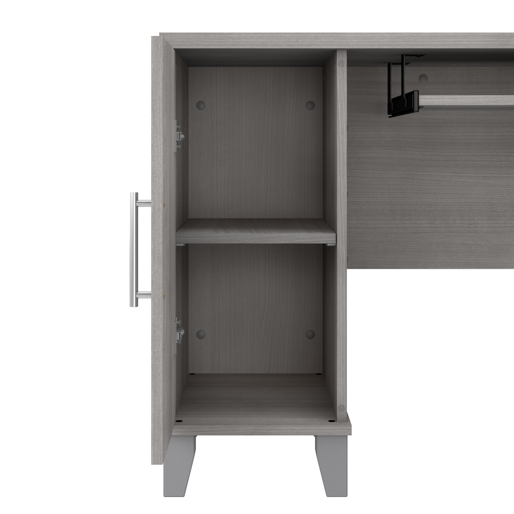 Shop Bush Furniture Somerset 60W L Shaped Desk with Hutch and 5 Shelf Bookcase, Image 05, SET010PG, #color_platinum gray