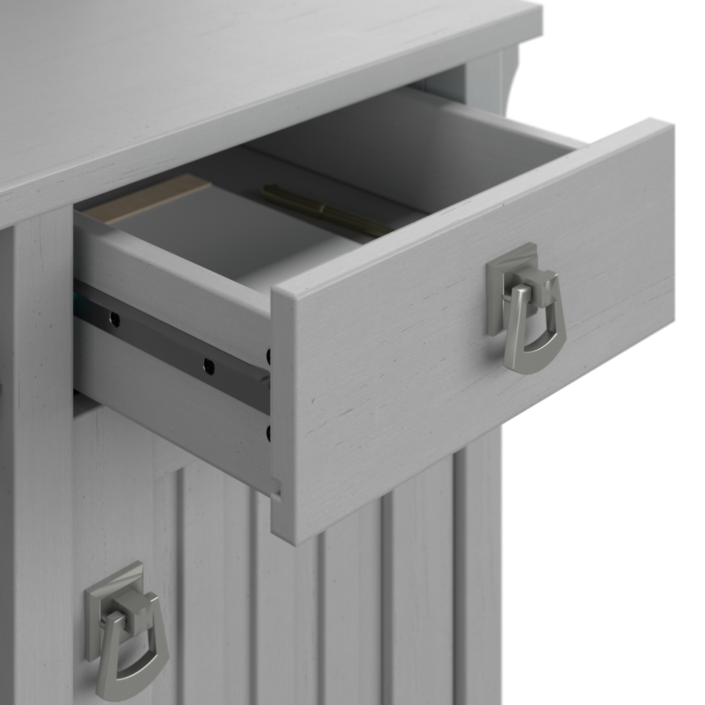 Shop Bush Furniture Salinas Mission Desk with Hutch, Lateral File Cabinet and 5 Shelf Bookcase, Image 04, SAL002CG, #color_cape cod gray