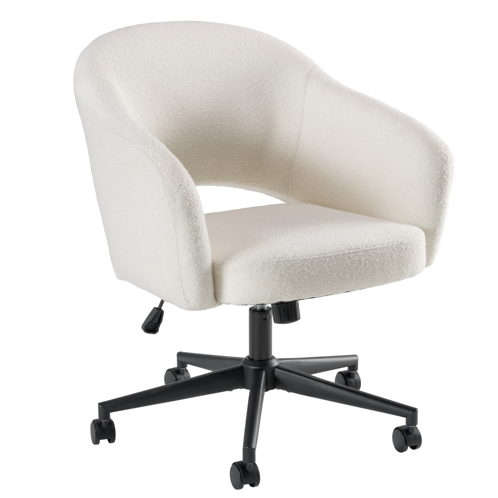 Shop Bush Furniture Fairfax Mid Century Modern Desk Chair for Home Office, Image 02, CH4401LCF-03, #color_light cream fabric
