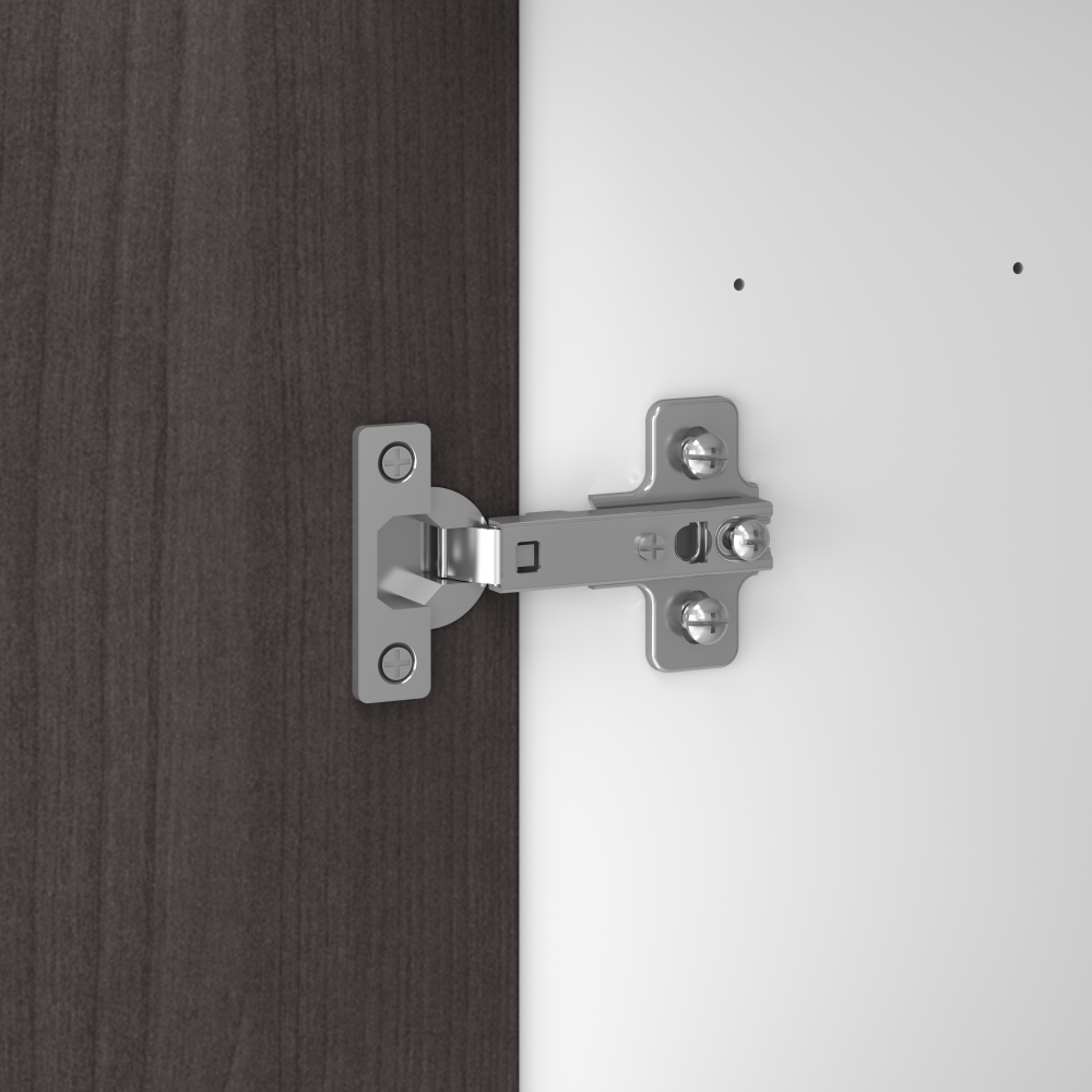 Shop Bush Furniture Somerset 72W 3 Position Sit to Stand L Shaped Desk with Hutch and Bookcase, Image 06, SET017SGWH, #color_storm gray/white