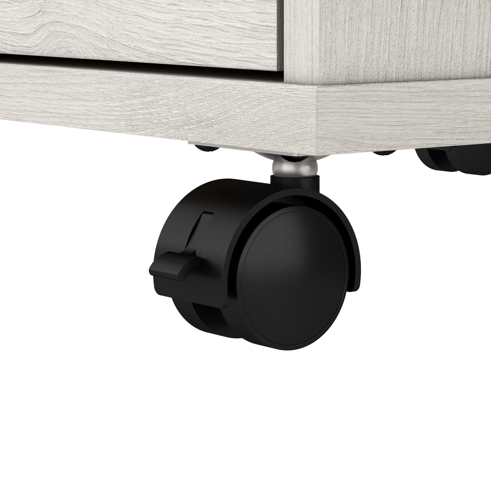 Shop Bush Furniture Key West 60W L Shaped Desk with 2 Drawer Mobile File Cabinet, Image 05, KWS013LW, #color_linen white oak