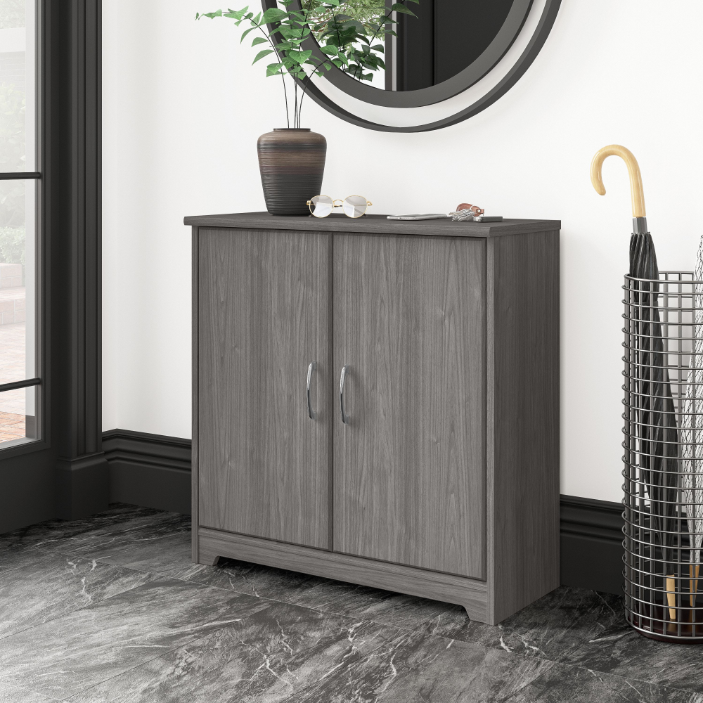 Shop Bush Furniture Cabot Small Entryway Cabinet with Doors, Image 02, WC31398-Z, #color_modern gray