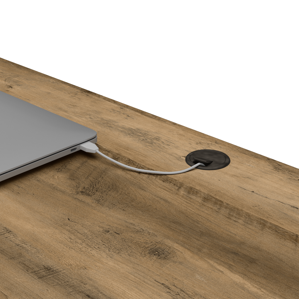 Shop Bush Furniture Knoxville 60W L Shaped Desk with 2 Drawer Lateral File Cabinet, Image 05, CGR004RCP, #color_reclaimed pine