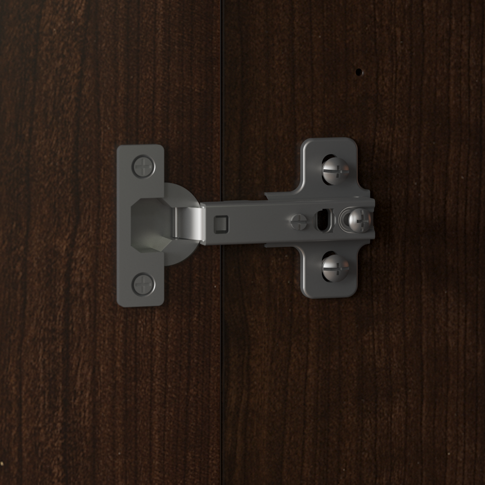 Shop Bush Furniture Somerset 72W 3 Position Sit to Stand L Shaped Desk with Hutch and Bookcase, Image 06, SET017MR, #color_mocha cherry