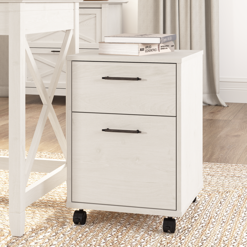 Shop Bush Furniture Key West 2 Drawer Mobile File Cabinet, Image 01, KWF116LW-03, #color_linen white oak