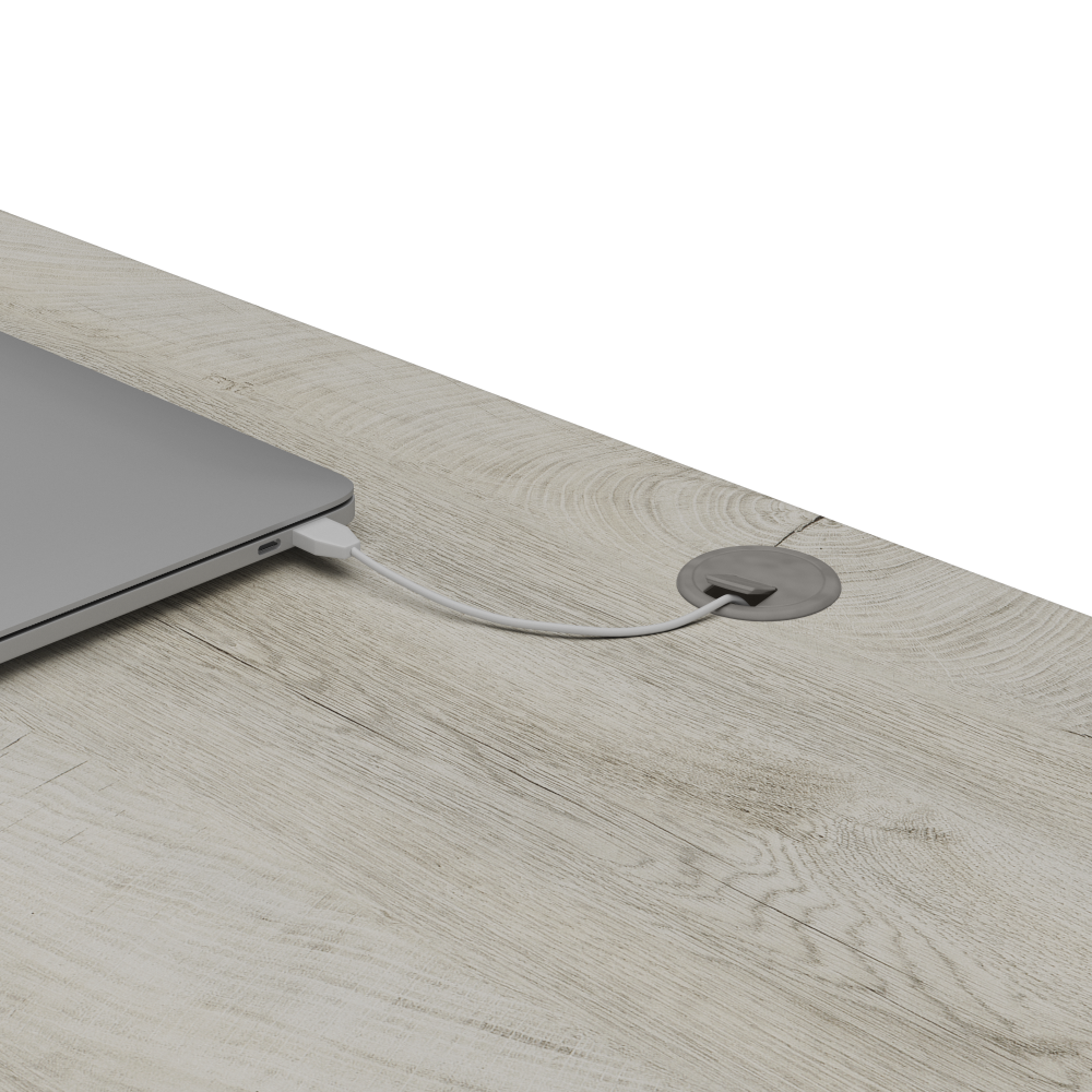 Shop Bush Furniture Knoxville 60W L Shaped Desk with 2 Drawer Lateral File Cabinet, Image 05, CGR004CWH, #color_cottage white