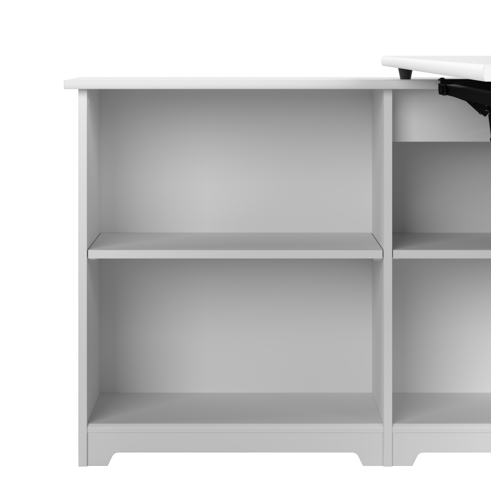 Shop Bush Furniture Cabot 52W 3 Position Sit to Stand Corner Desk with Shelves, Image 04, WC31916, #color_white