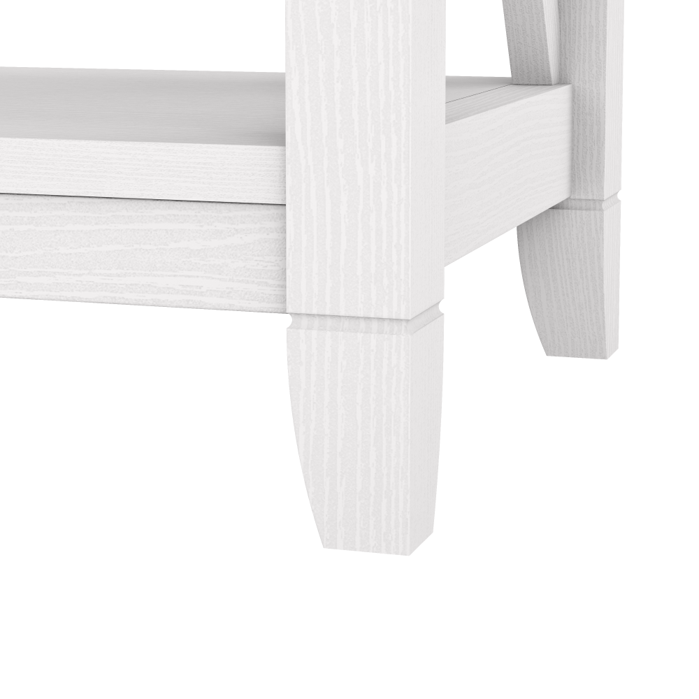 Shop Bush Furniture Key West Hall Tree with Shoe Storage Bench, Image 05, KWS166WT-03, #color_pure white oak