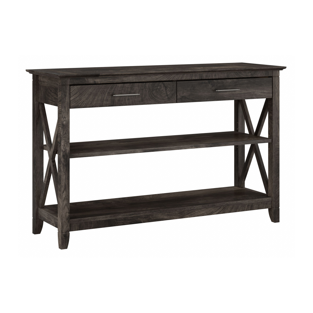 Shop Bush Furniture Key West Console Table with Drawers and Shelves, Image 02, KWT248GH-03, #color_dark gray hickory