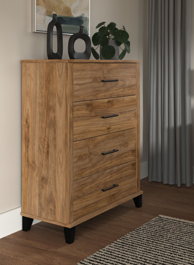 Shop Bush Furniture Somerset Chest of Drawers and Nightstand Set, Image 01, SET034FW, #color_fresh walnut