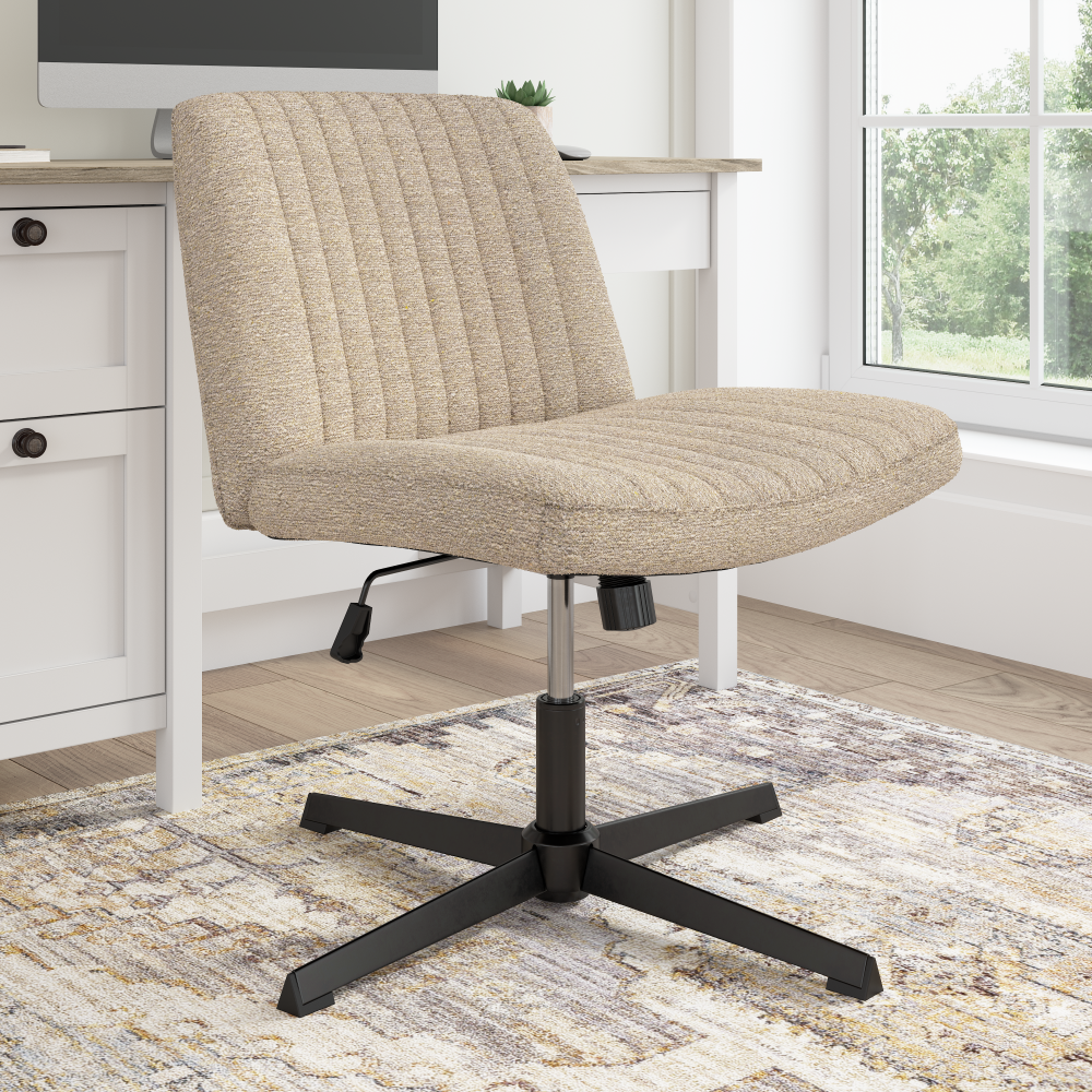 Shop Bush Furniture Sutton Armless Computer Chair Without Wheels, Image 01, CH4201CBF-03, #color_cool beige fabric