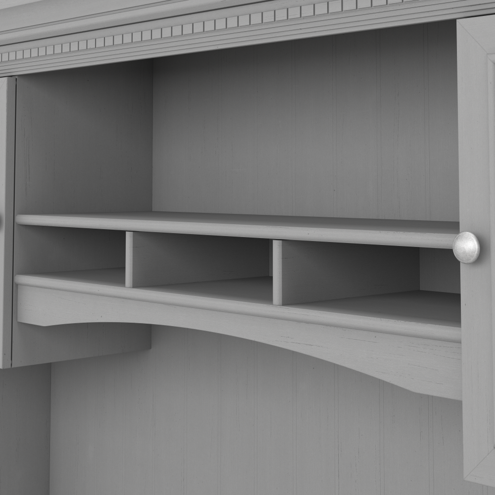 Shop Bush Furniture Fairview 60W L Shaped Desk with Hutch and Storage Cabinet with File Drawer, Image 06, FV010CG, #color_cape cod gray