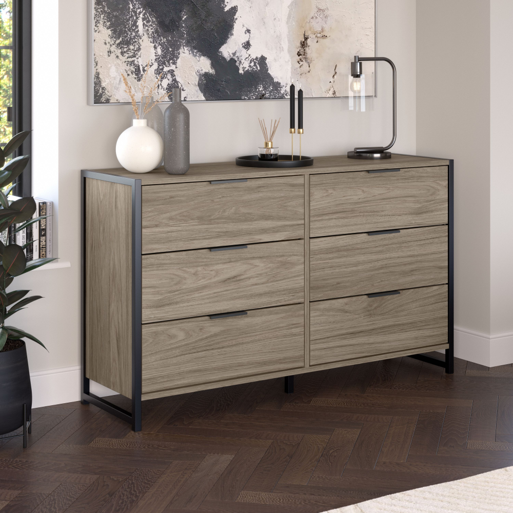Shop Bush Furniture Atria 6 Drawer Dresser, Image 01, ARS160MHK, #color_modern hickory