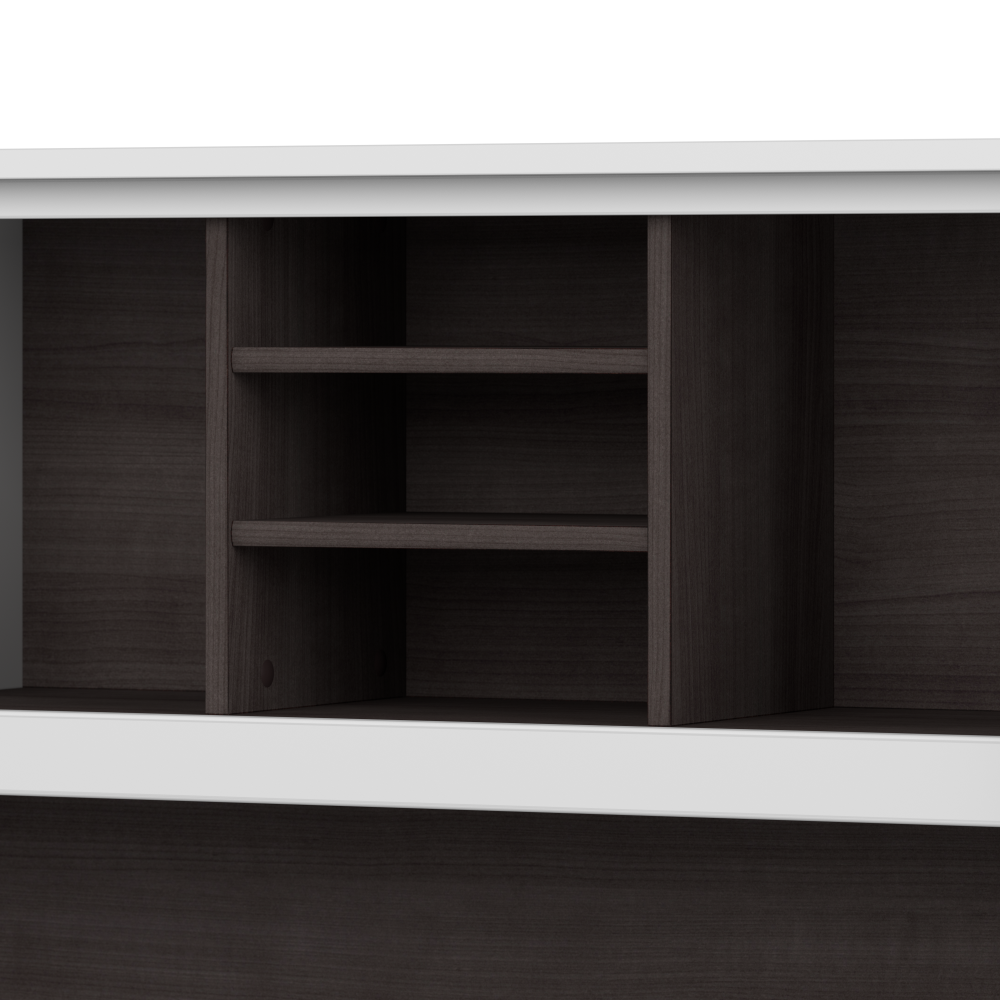 Shop Bush Furniture Somerset 72W L Shaped Desk with Hutch and Lateral File Cabinet, Image 05, SET009SGWH, #color_storm gray/white