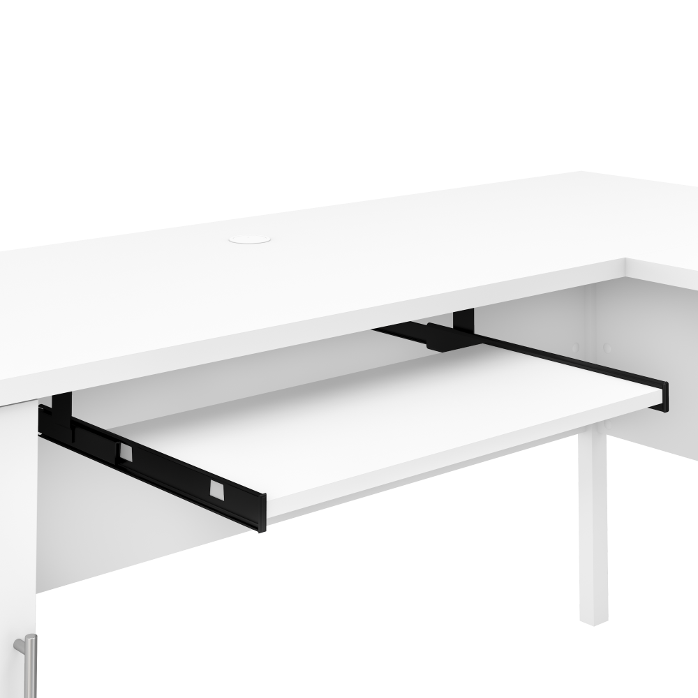 Shop Bush Furniture Somerset 60W L Shaped Desk with Hutch, Image 03, SET002WH, #color_white