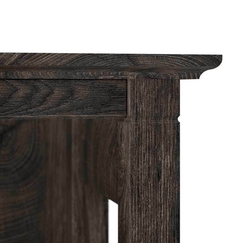 Shop Bush Furniture Key West 60W L Shaped Desk with 2 Drawer Mobile File Cabinet and 5 Shelf Bookcase, Image 05, KWS016GH, #color_dark gray hickory