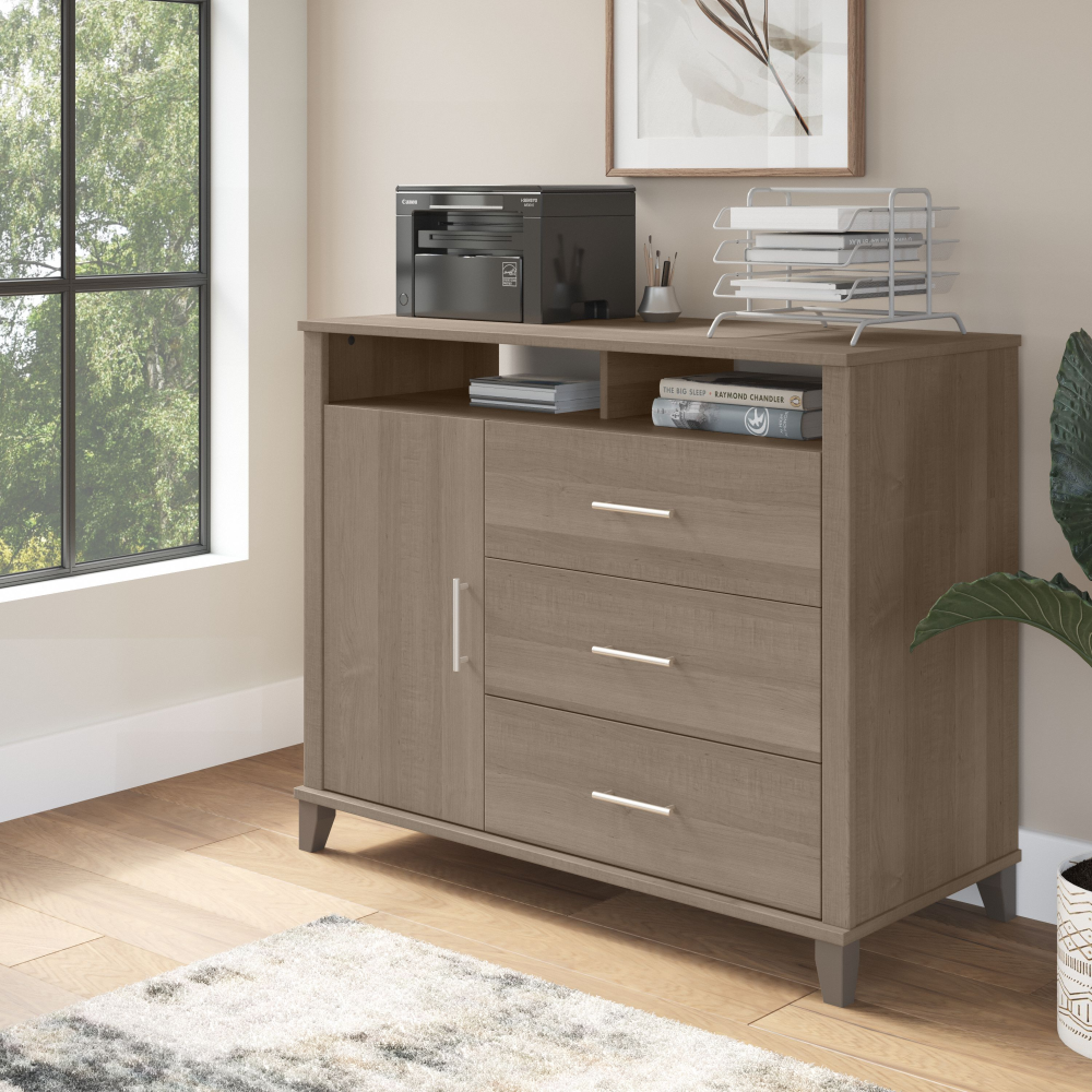 Shop Bush Furniture Somerset Office Storage Credenza, Image 01, STV148AGK-Z2, #color_ash gray