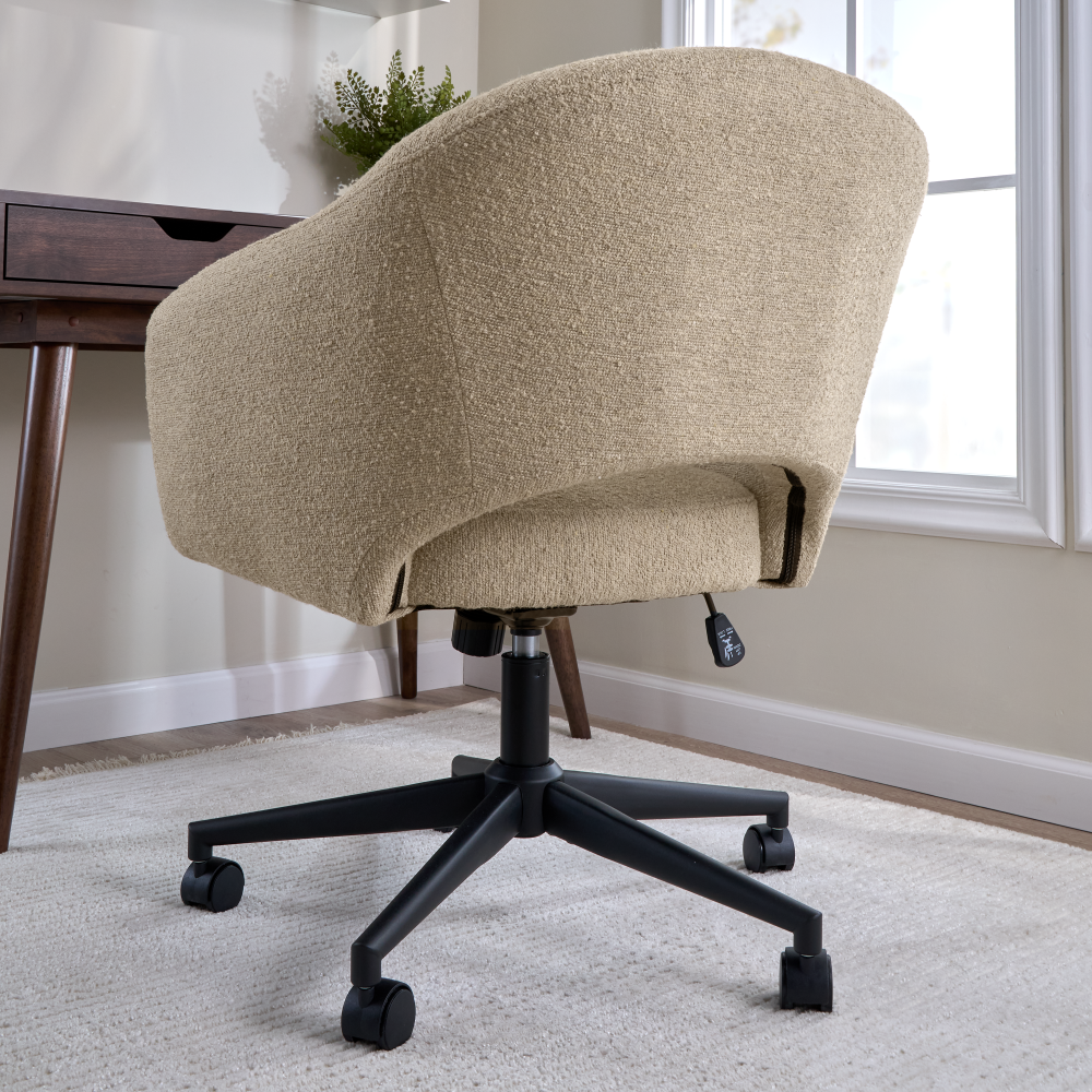 Shop Bush Furniture Fairfax Mid Century Modern Desk Chair for Home Office, Image 04, CH4401CBF-03, #color_cool beige fabric