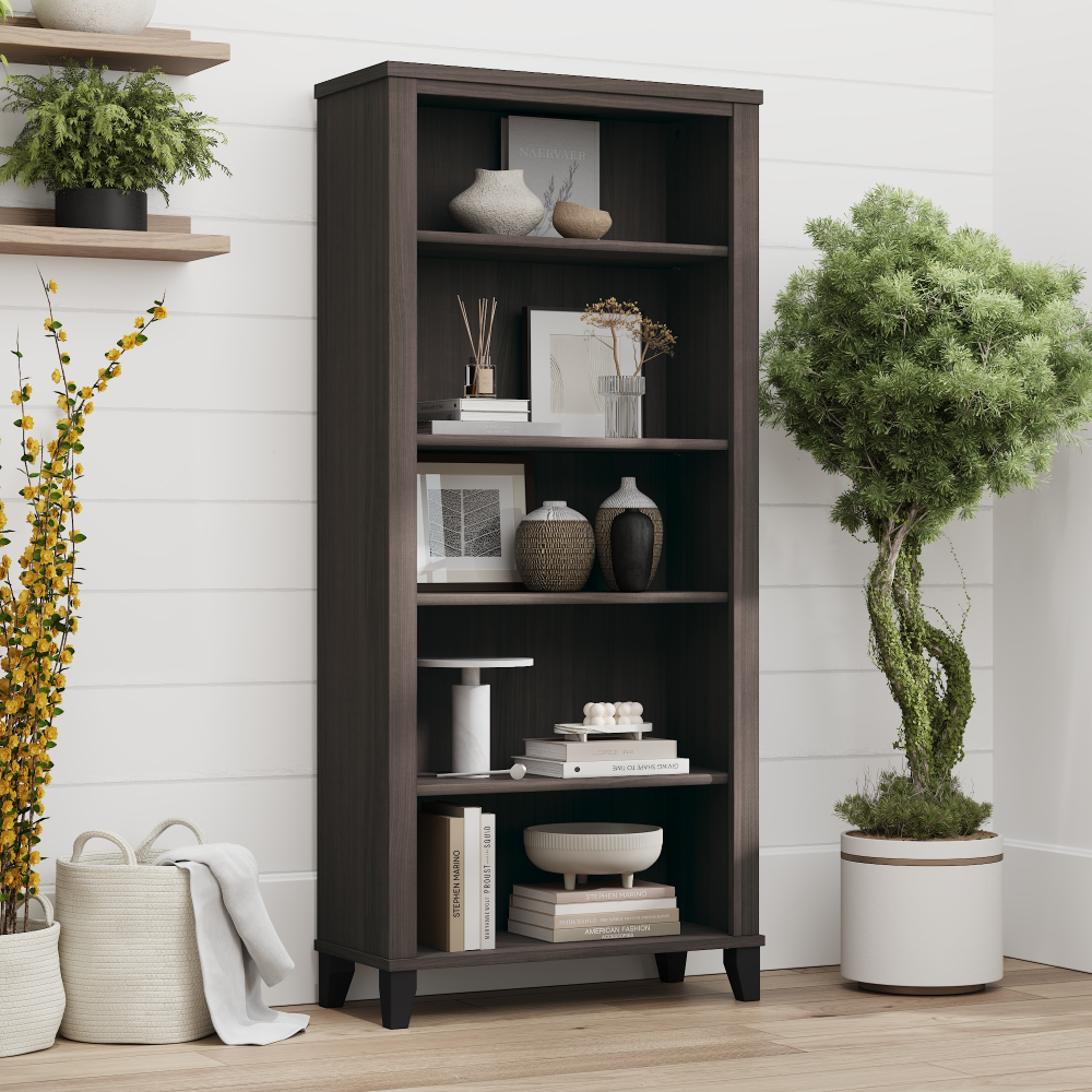 Shop Bush Furniture Somerset Tall 5 Shelf Bookcase, Image 01, WC81565, #color_storm gray