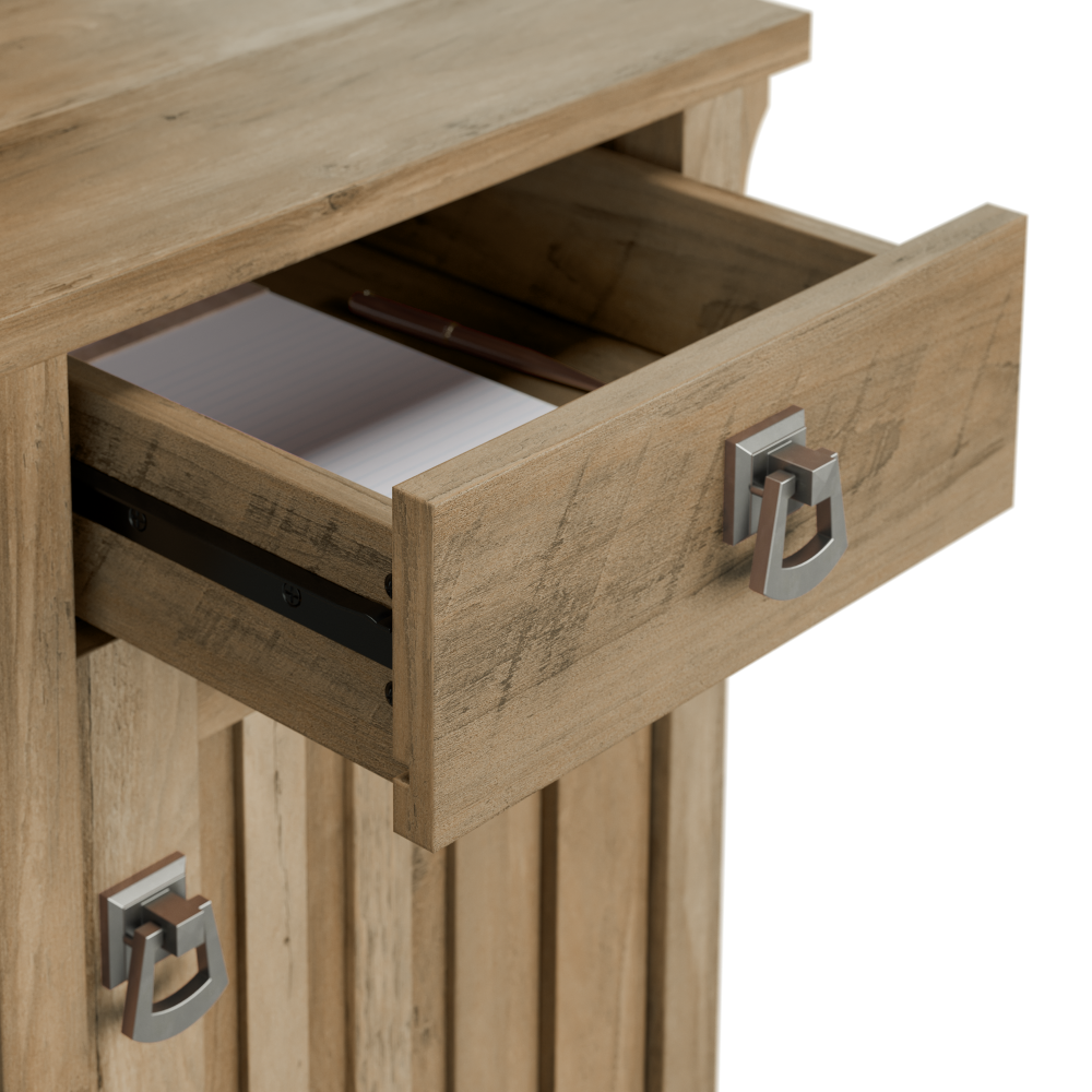 Shop Bush Furniture Salinas Mission Desk with Hutch, Lateral File Cabinet and 5 Shelf Bookcase, Image 04, SAL002RCP, #color_reclaimed pine