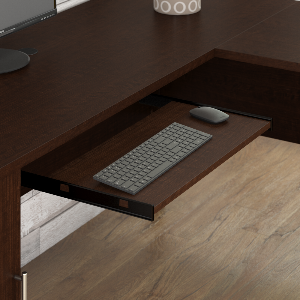 Shop Bush Furniture Somerset 72W L Shaped Desk with Hutch, Image 03, SET001MR, #color_mocha cherry