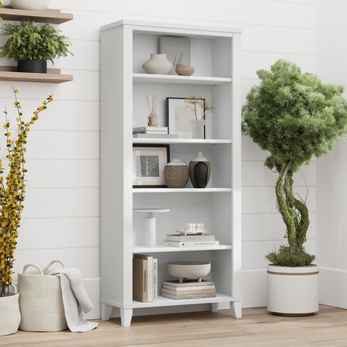 Shop Bush Furniture Somerset Tall 5 Shelf Bookcase, Image 01, WC81965, #color_white