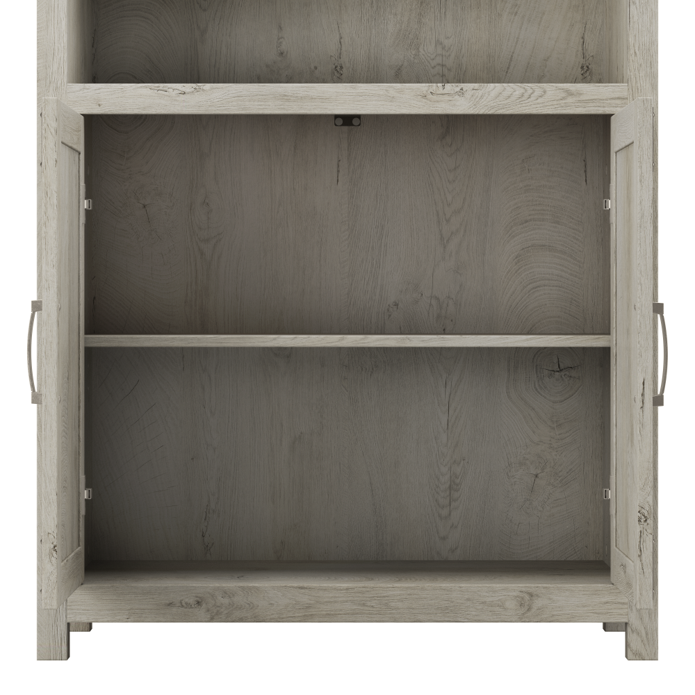 Shop Bush Furniture Knoxville Tall 5 Shelf Bookcase with Doors, Image 04, CGB132CWH-03, #color_cottage white