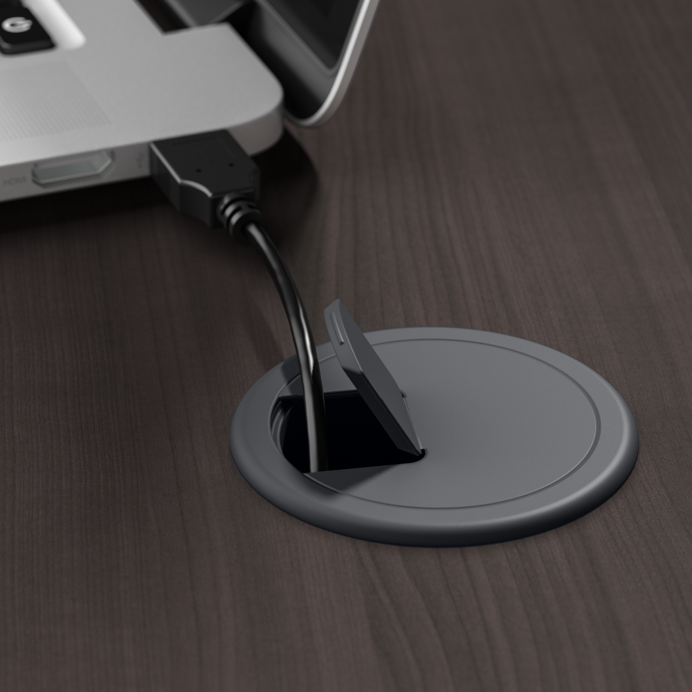 Shop Bush Furniture Cabot 52W 3 Position Sit to Stand Corner Desk with Shelves, Image 05, WC31716, #color_heather gray