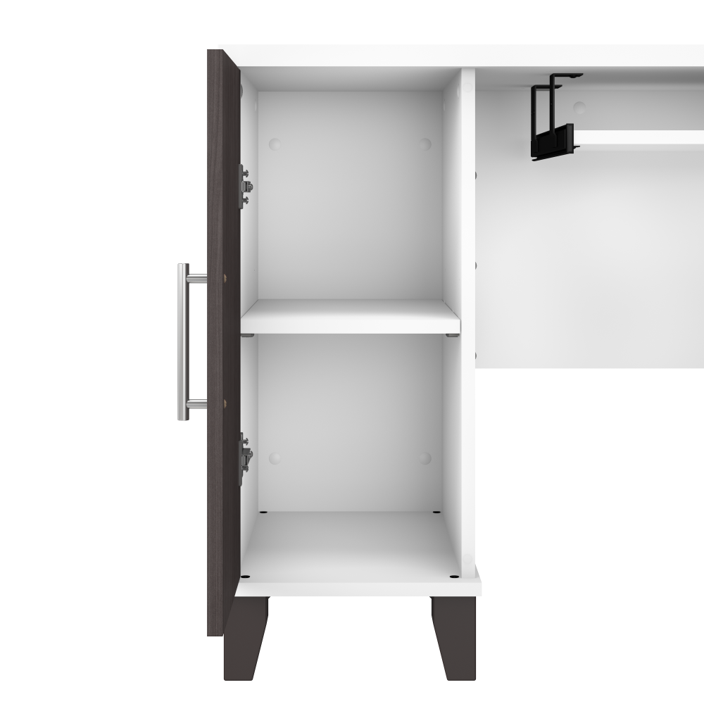 Shop Bush Furniture Somerset 72W L Shaped Desk with Hutch and Lateral File Cabinet, Image 03, SET009SGWH, #color_storm gray/white