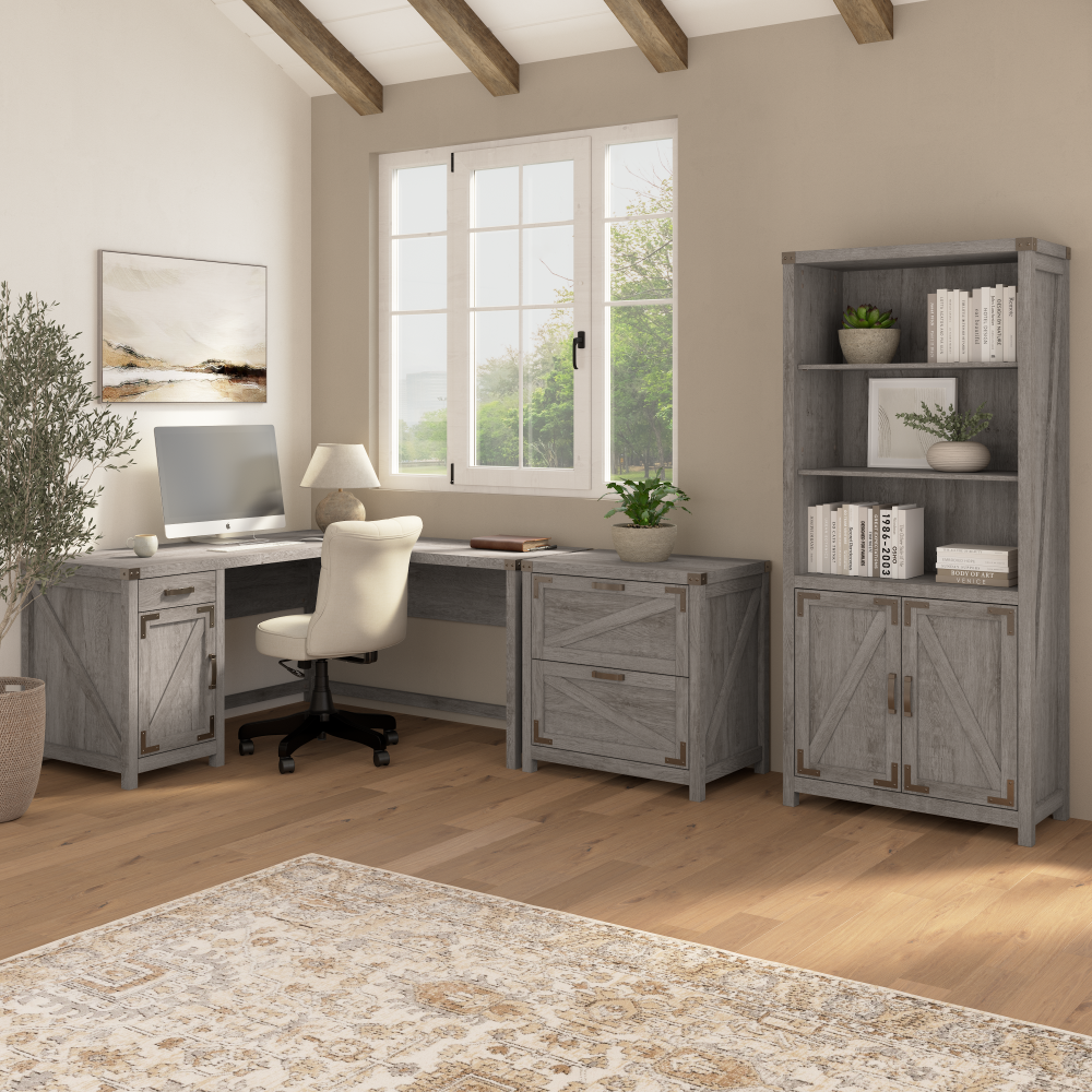 Shop Bush Furniture Knoxville 2 Drawer Lateral File Cabinet, Image 03, CGF129RTG-03, #color_restored gray