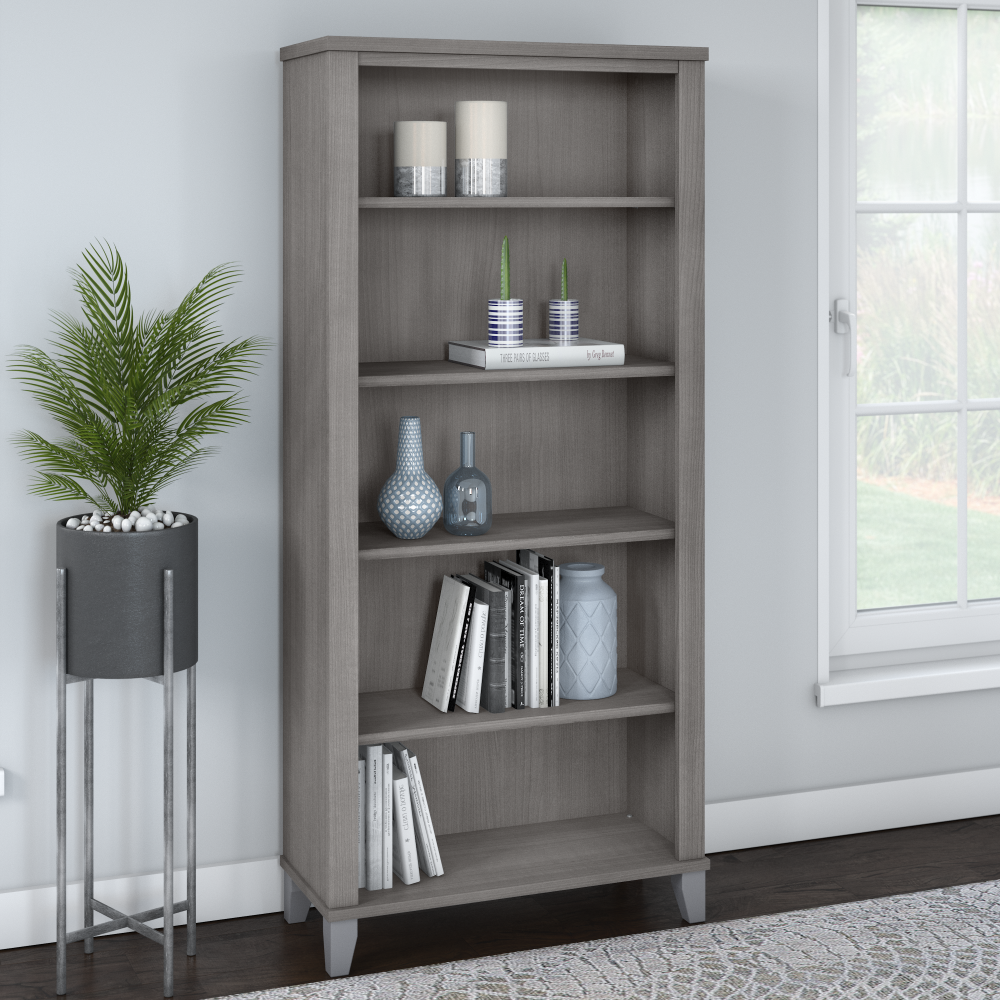 Shop Bush Furniture Somerset Tall 5 Shelf Bookcase, Image 01, WC81265, #color_platinum gray
