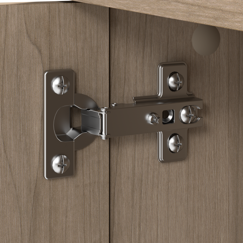 Shop Bush Furniture Somerset 72W 3 Position Sit to Stand L Shaped Desk with Hutch and Bookcase, Image 06, SET017AG, #color_ash gray