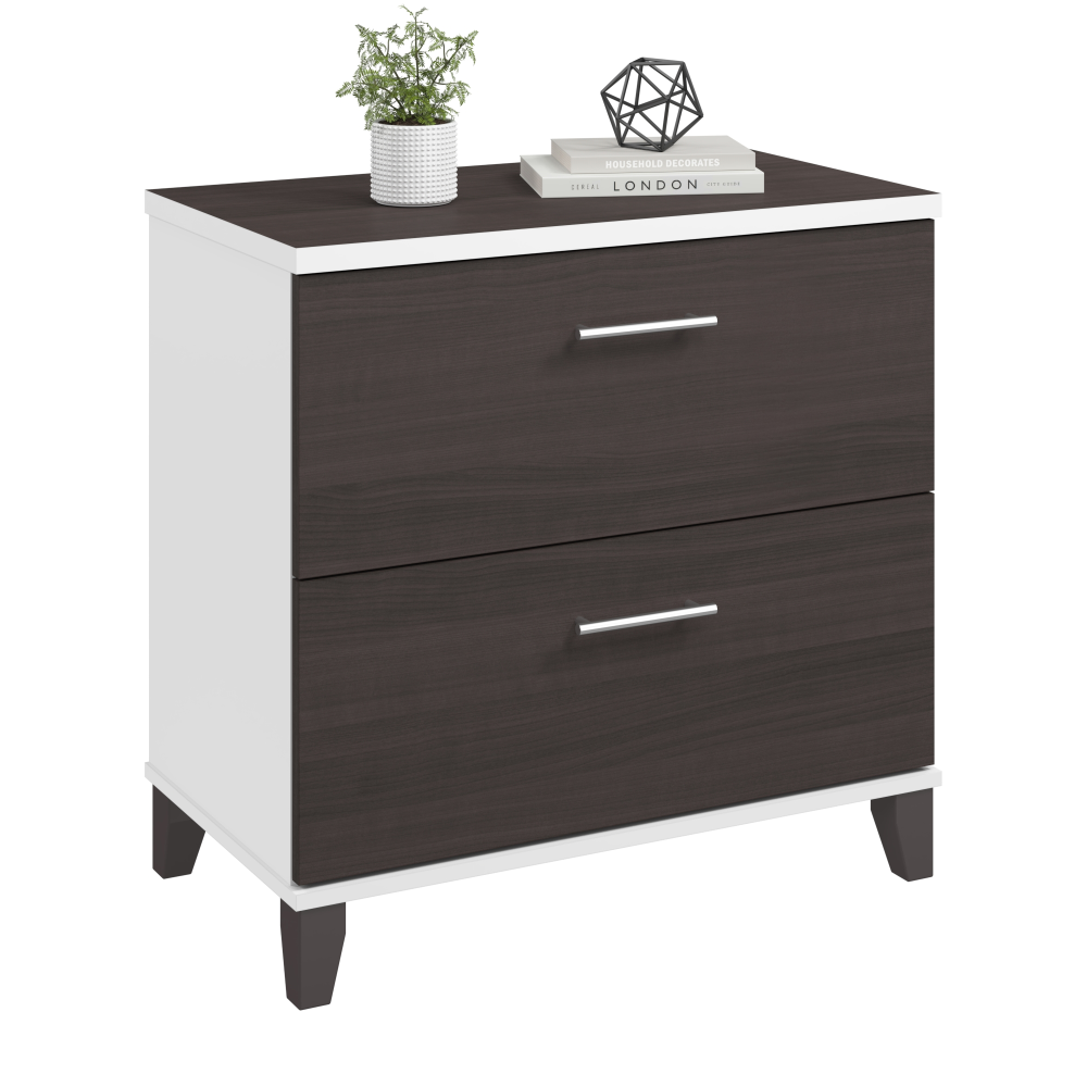 Shop Bush Furniture Somerset 2 Drawer Lateral File Cabinet, Image 02, WC81080, #color_storm gray/white