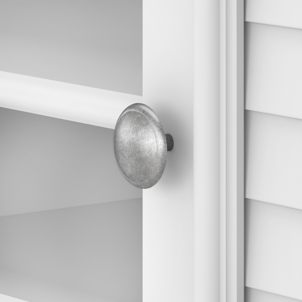 Shop Bush Furniture Fairview 60W L Shaped Desk with Hutch and 5 Shelf Bookcase, Image 06, FV005G2W, #color_shiplap gray/pure white