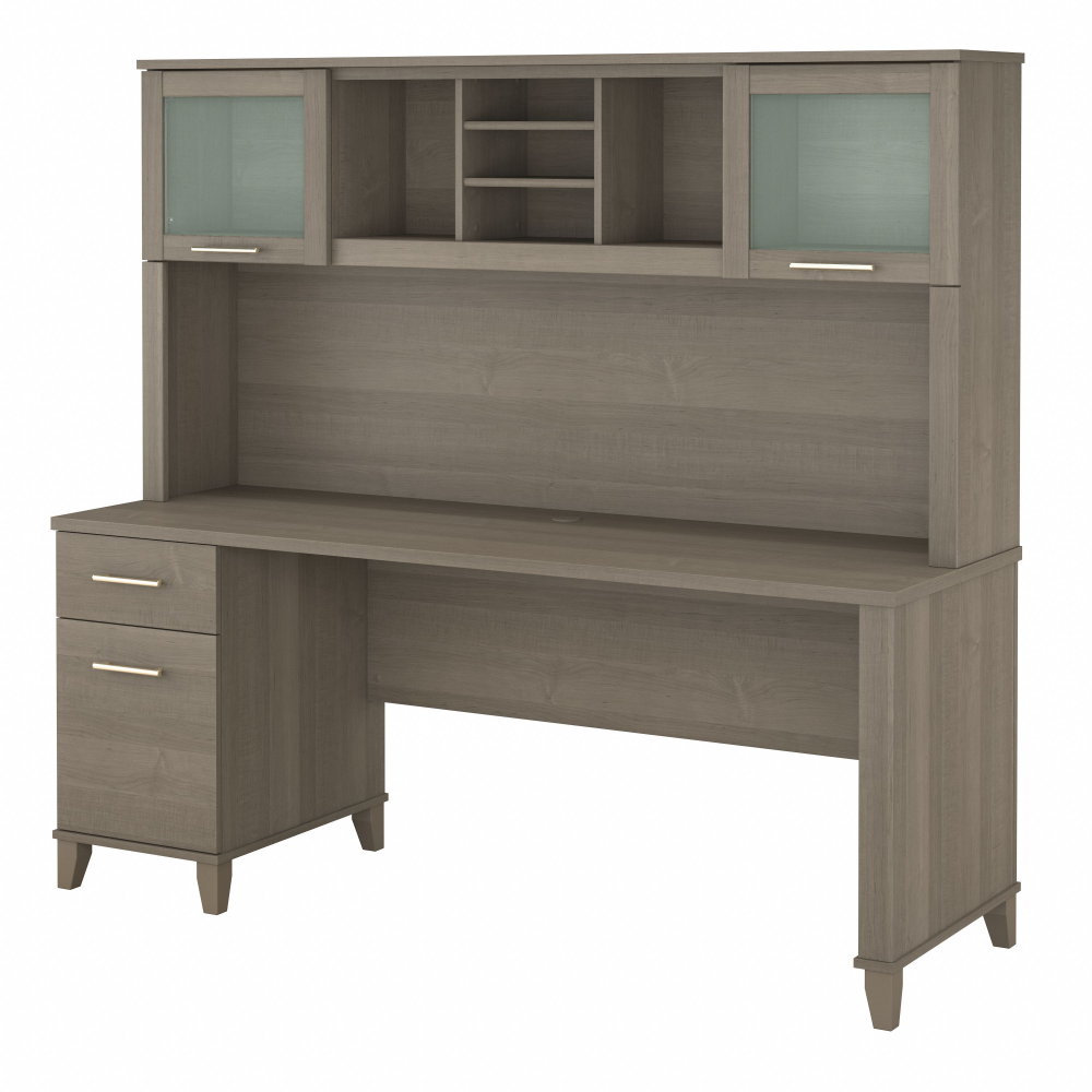 Shop Bush Furniture Somerset 72W Office Desk with Drawers and Hutch, Image 02, SET018AG, #color_ash gray