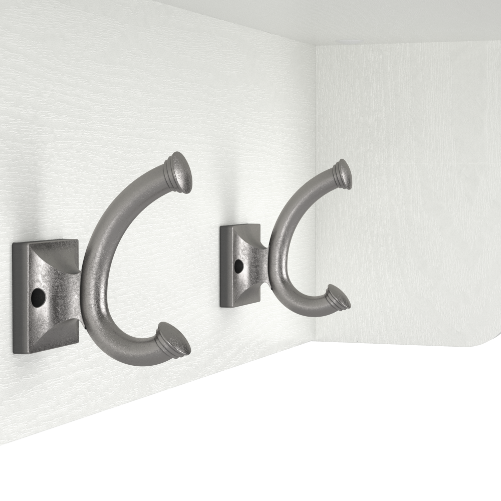 Shop Bush Furniture Woodland 24W Hall Tree and Small Shoe Bench with Drawer, Image 07, WDL007WAS, #color_white ash