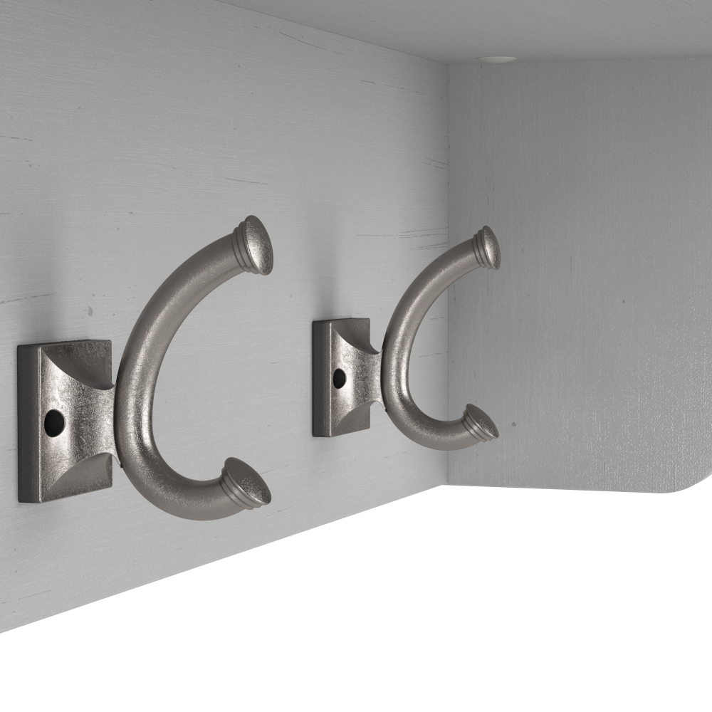 Shop Bush Furniture Woodland 24W Hall Tree and Small Shoe Bench with Drawer, Image 06, WDL007CG, #color_cape cod gray