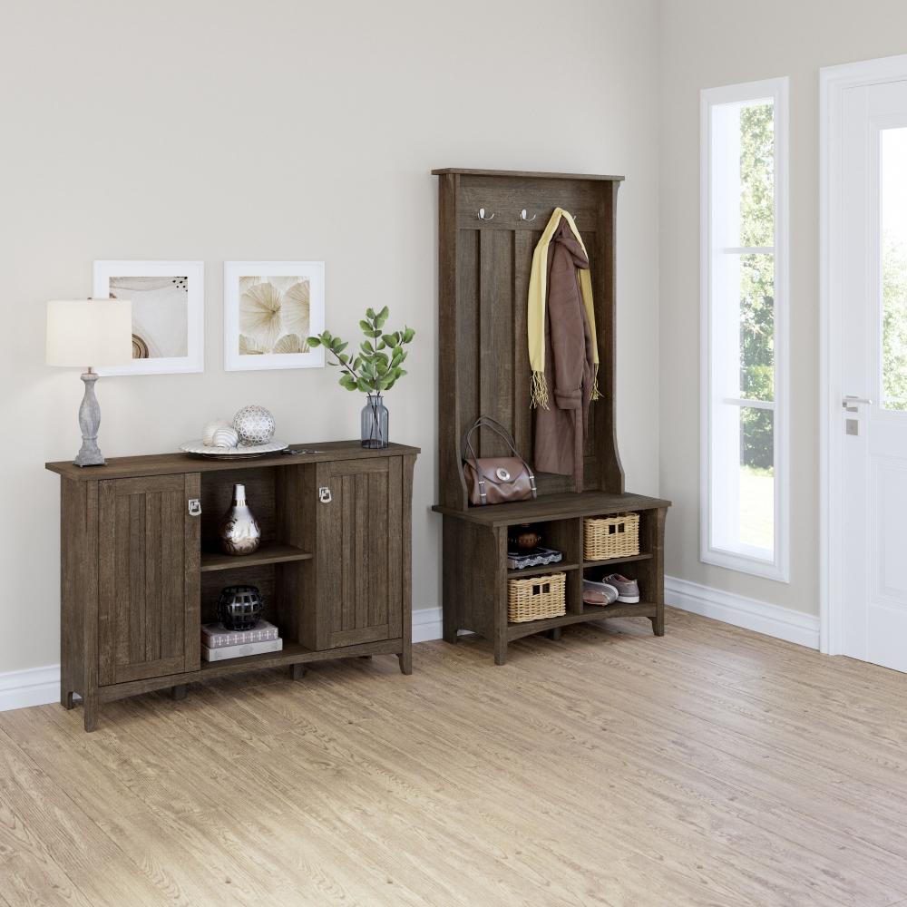 Bush Furniture Salinas Entryway Storage Set with Hall Tree, Shoe Bench and Accent Cabinet - Thumbnail 5