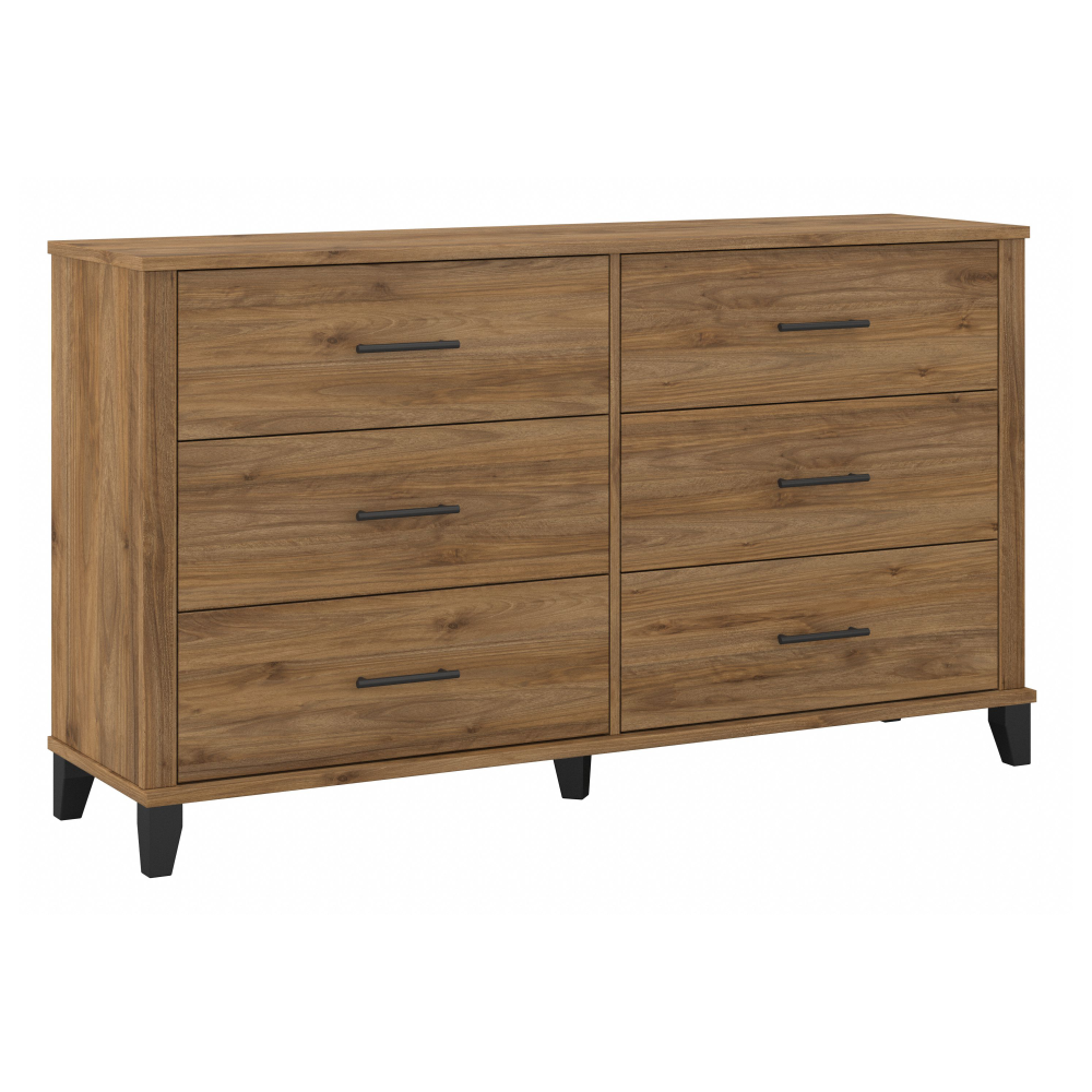 Shop Bush Furniture Somerset 6 Drawer Dresser, Image 02, STS160FWK, #color_fresh walnut