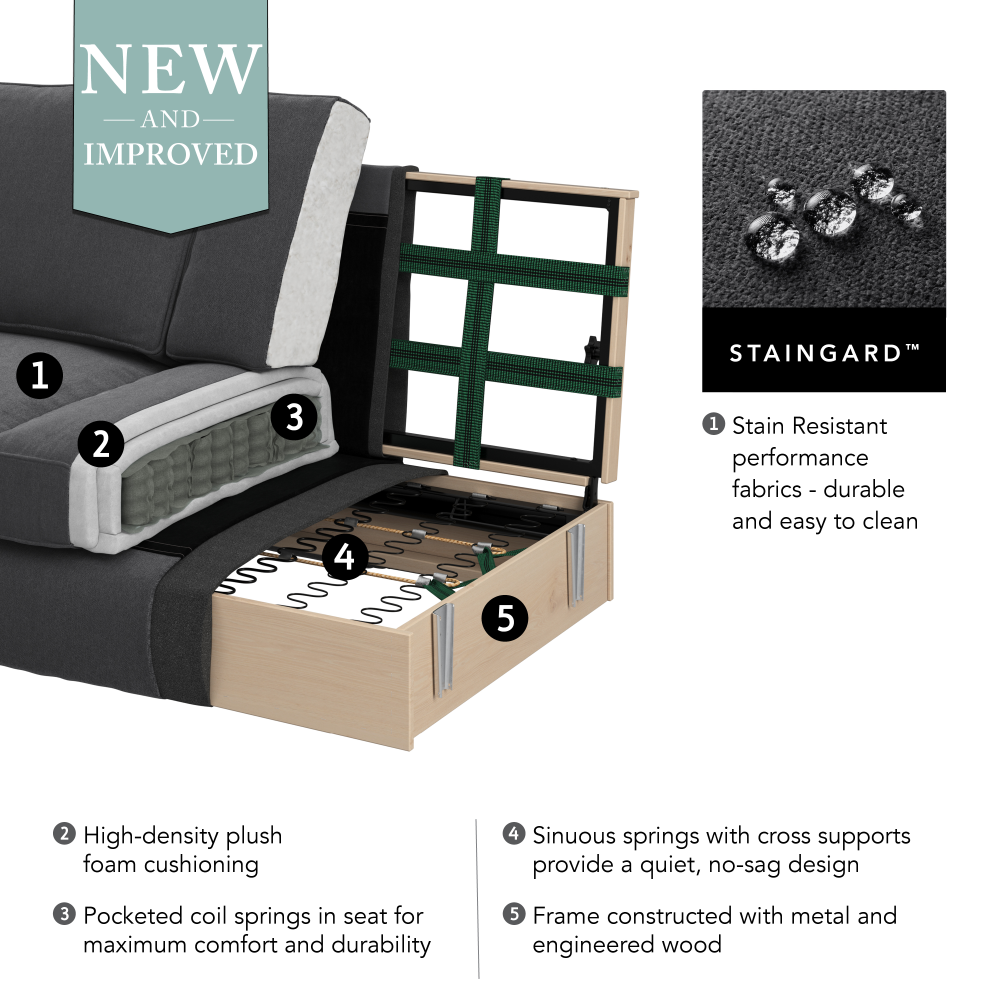 Shop Bush Furniture Coventry Accent Chair with Ottoman Set, Image 07, CVN010CGH, #color_charcoal gray herringbone fabr