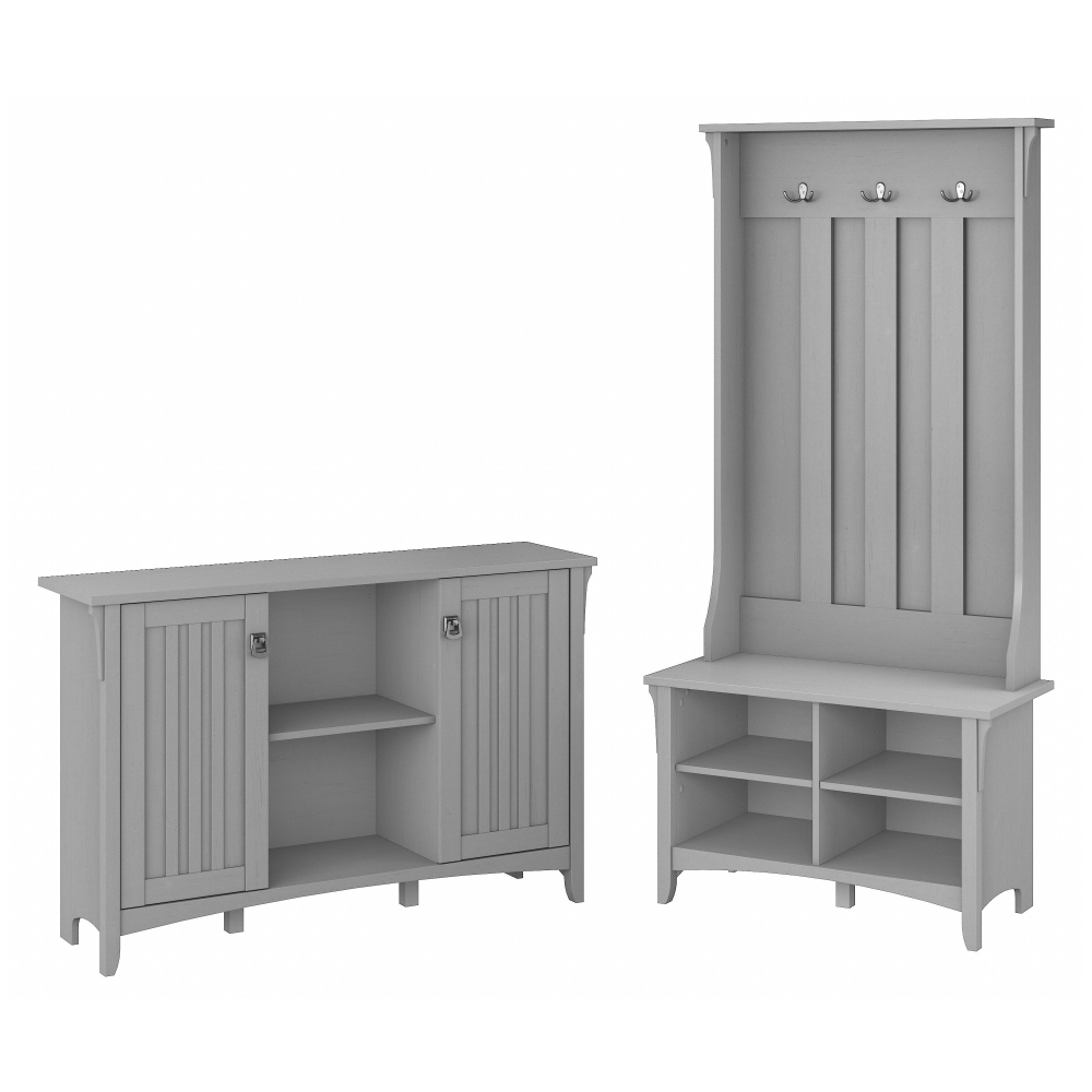 Shop Bush Furniture Salinas Entryway Storage Set with Hall Tree, Shoe Bench and Accent Cabinet, Image 02, SAL008CG, #color_cape cod gray