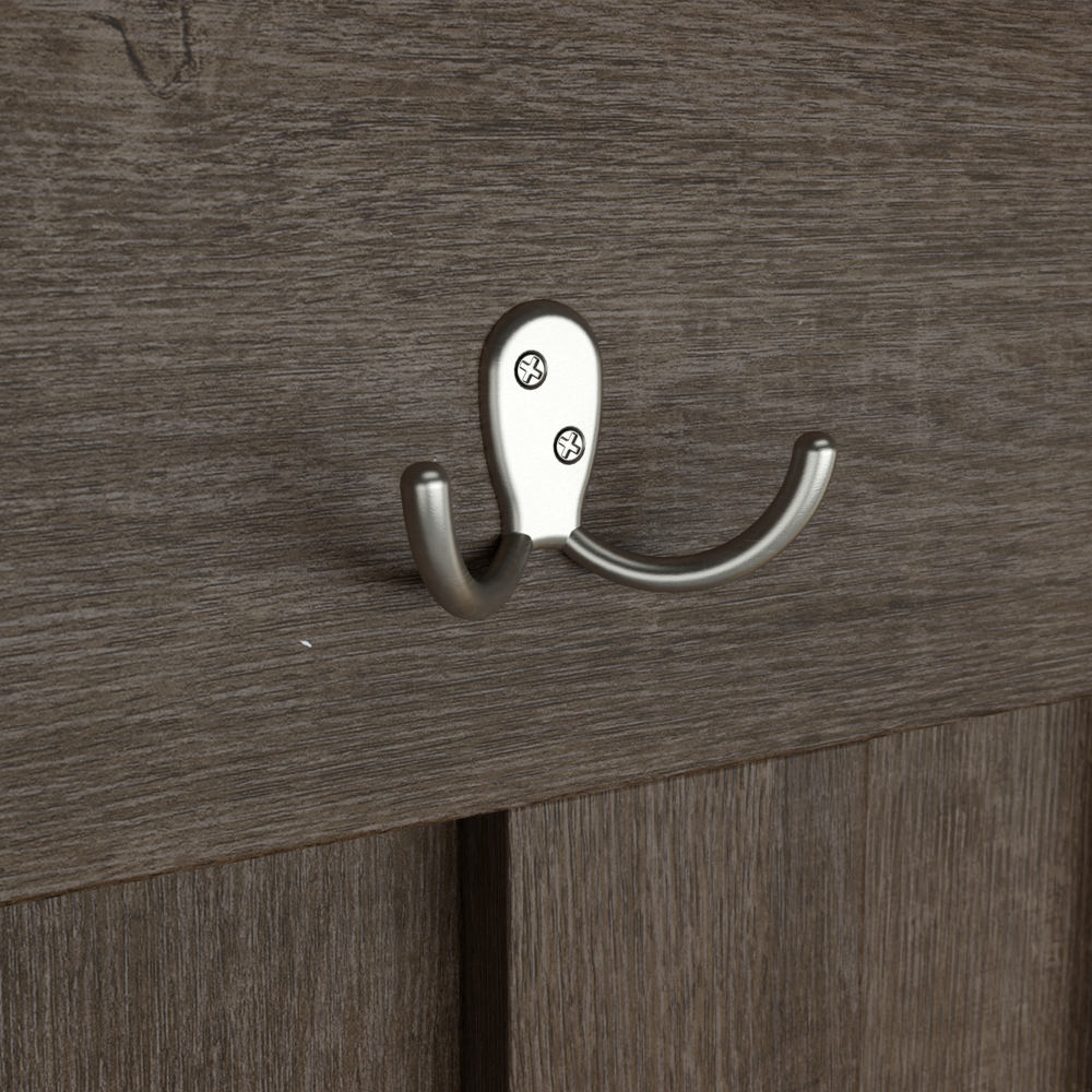 Shop Bush Furniture Salinas Entryway Storage Set with Hall Tree, Shoe Bench and Accent Cabinet, Image 05, SAL008ABR, #color_ash brown