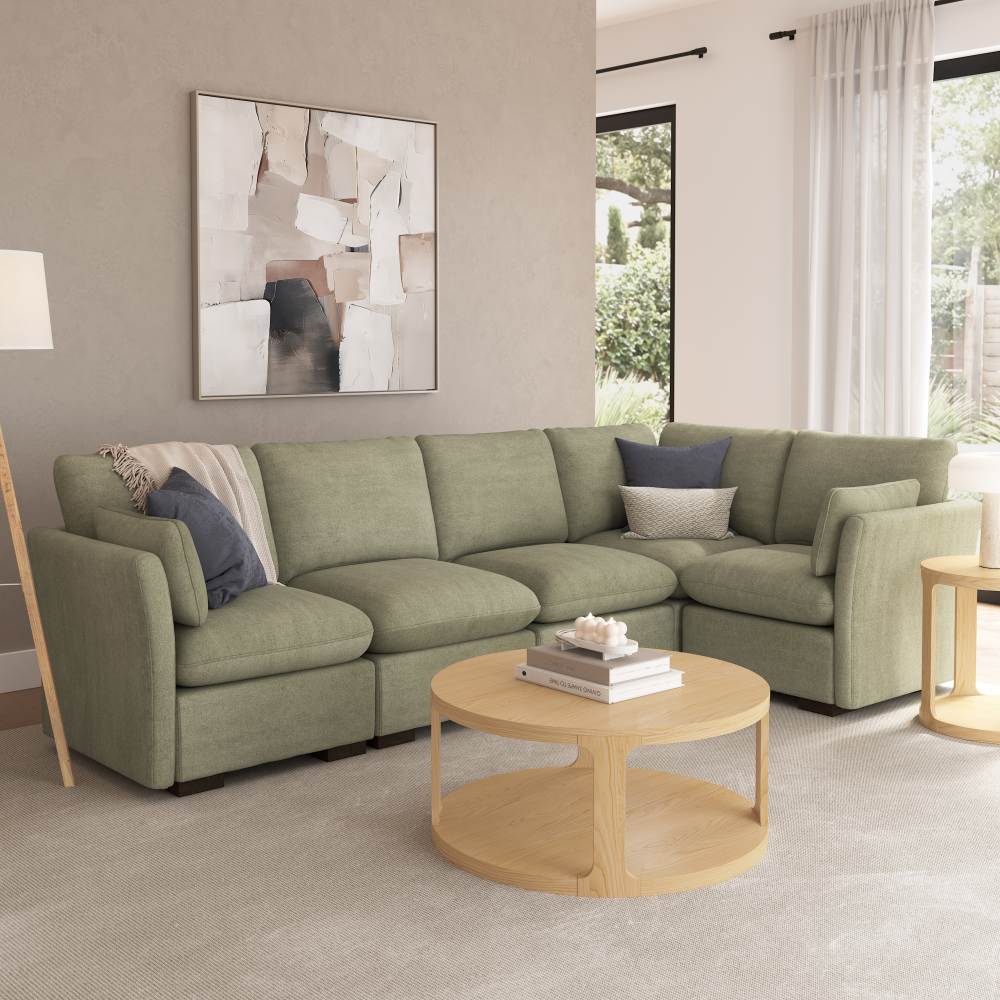 Shop Bush Home Sienna Modular 4-Seater Sectional, Image 03, SNA004SGW, #color_soft green