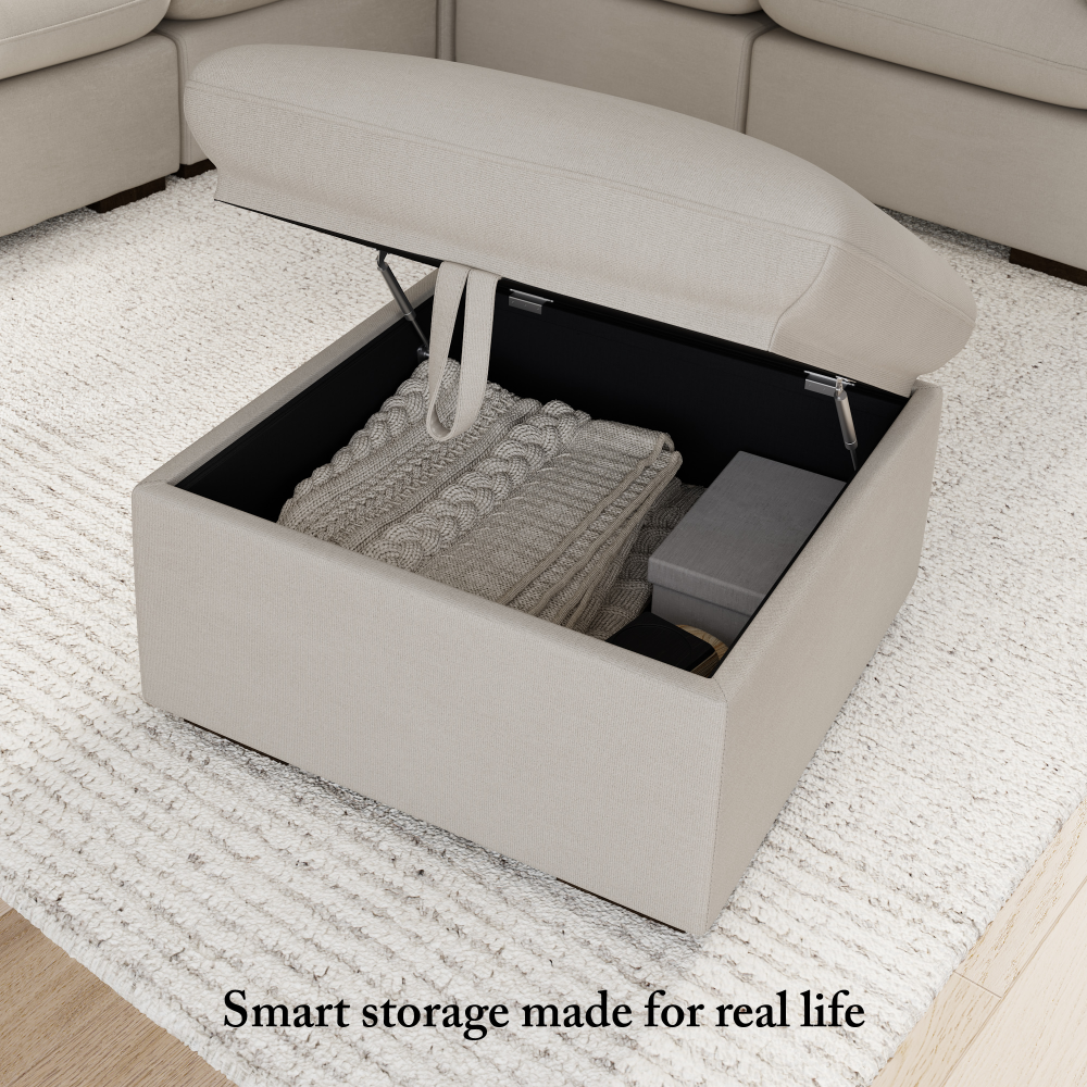 Shop Bush Home Sienna Modular Accent Chair with Storage Ottoman, Image 05, SNA010MTW, #color_mist taupe