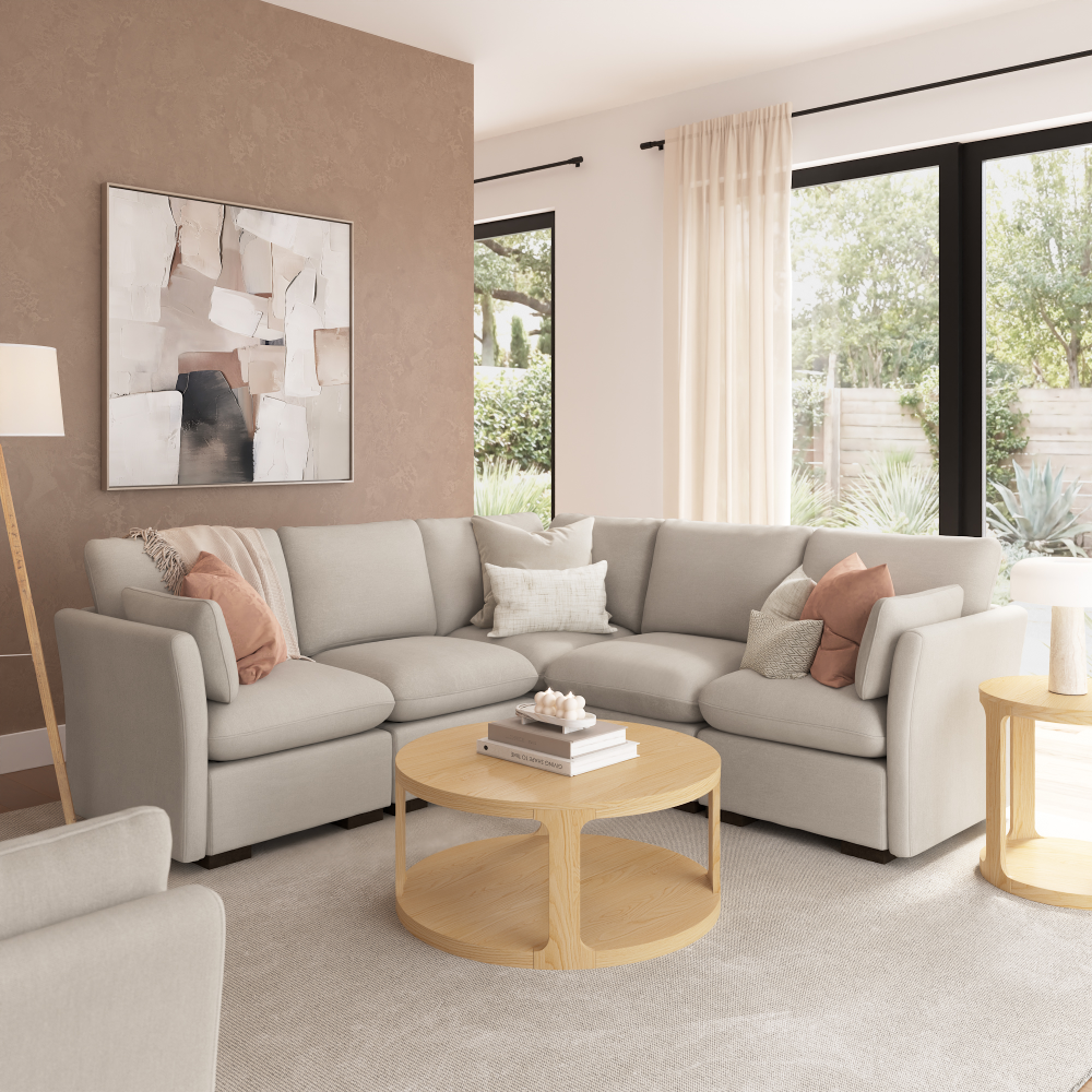 Shop Bush Home Sienna Modular 3-Seater Sofa, Image 03, SNA003MTW, #color_mist taupe