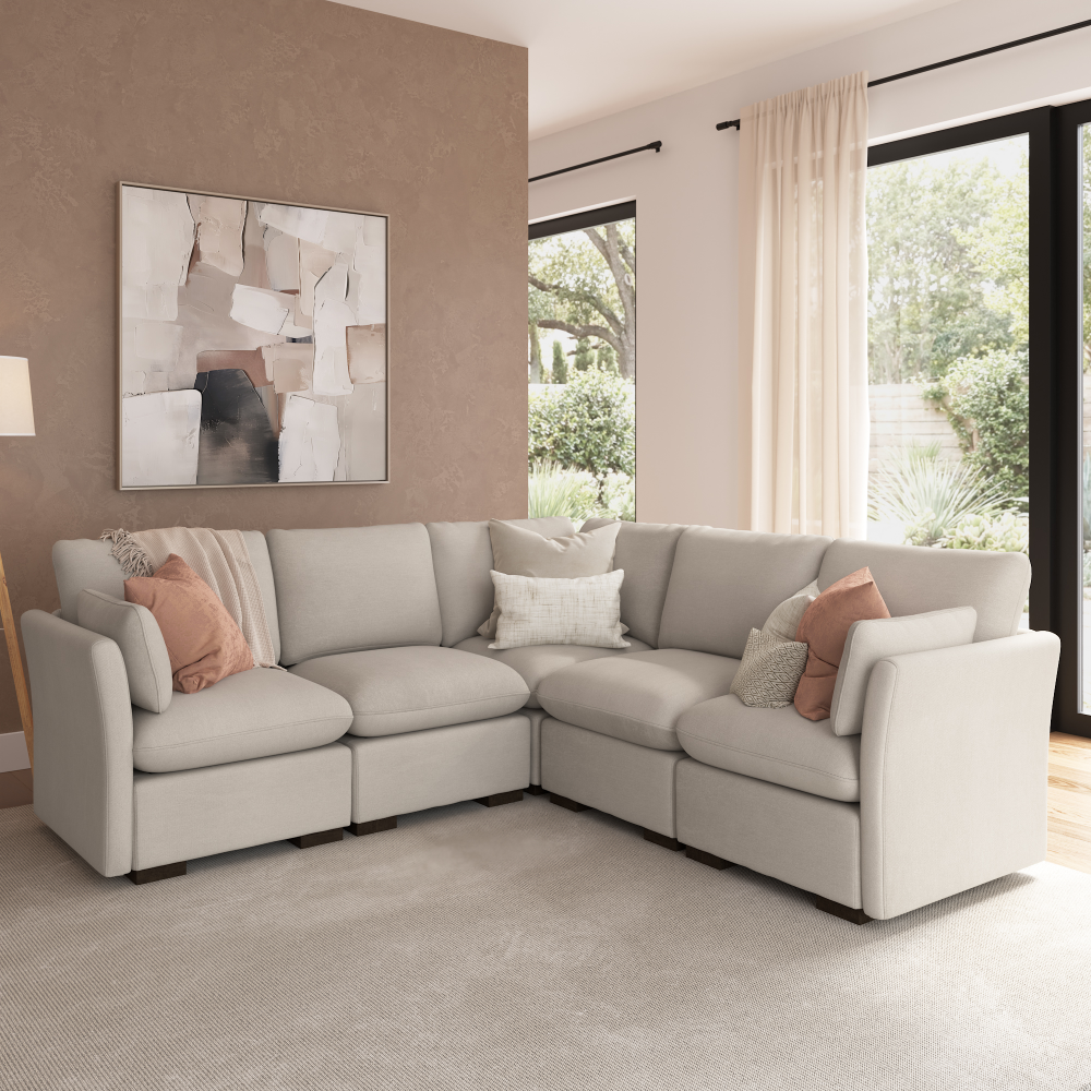 Shop Bush Home Sienna Modular 4-Seater Sectional, Image 01, SNA004MTW, #color_mist taupe