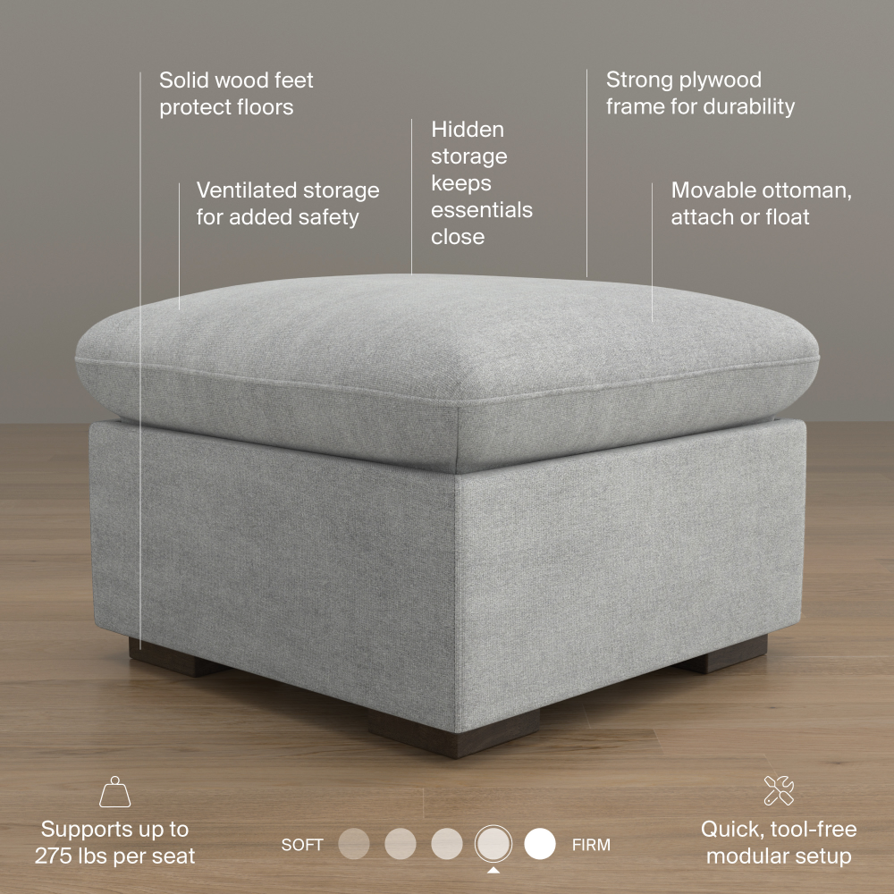 Shop Bush Home Sienna Modular Storage Ottoman, Image 08, SIO28SDGW-03, #color_dove gray