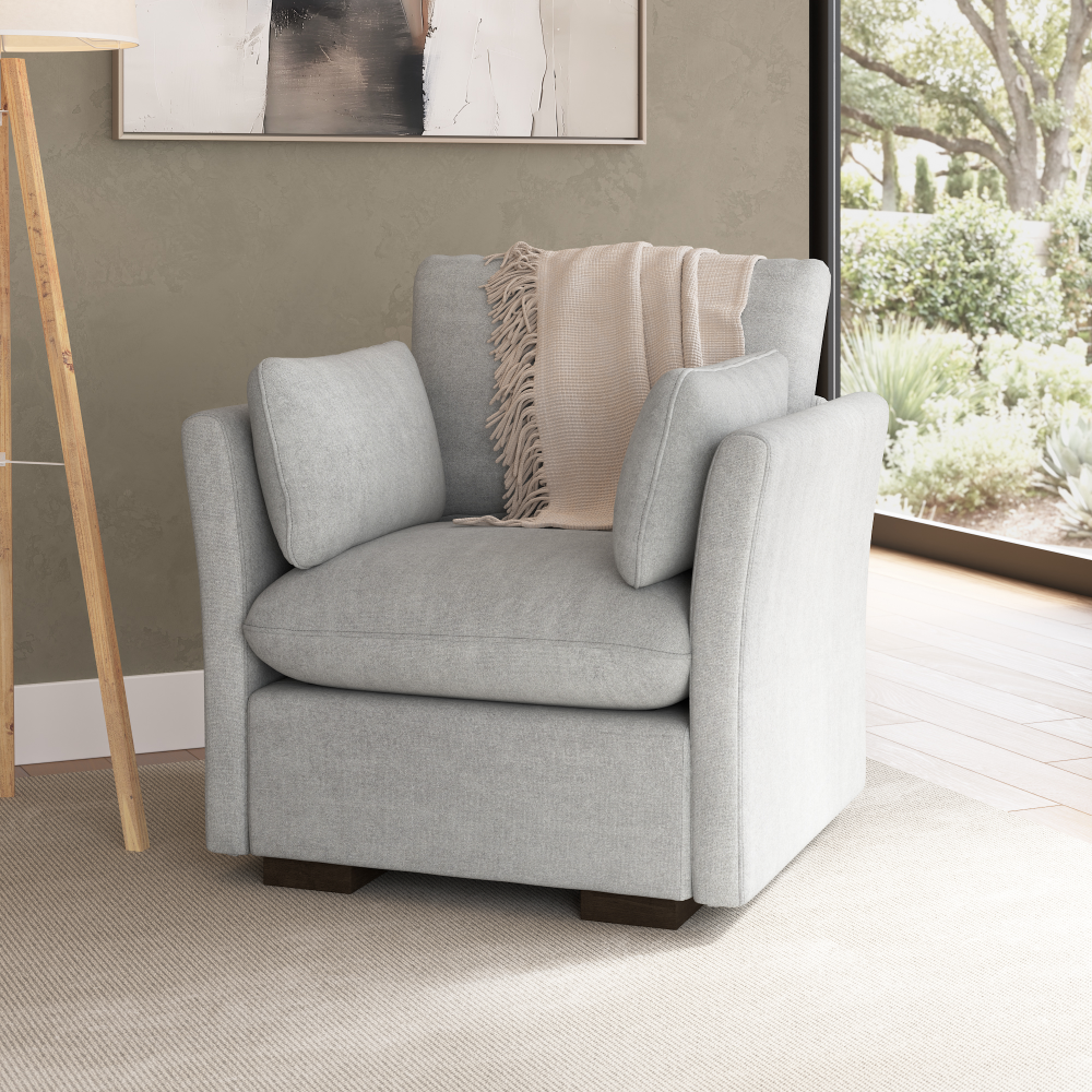 Shop Bush Home Sienna Modular Accent Chair, Image 01, SNA001DGW, #color_dove gray