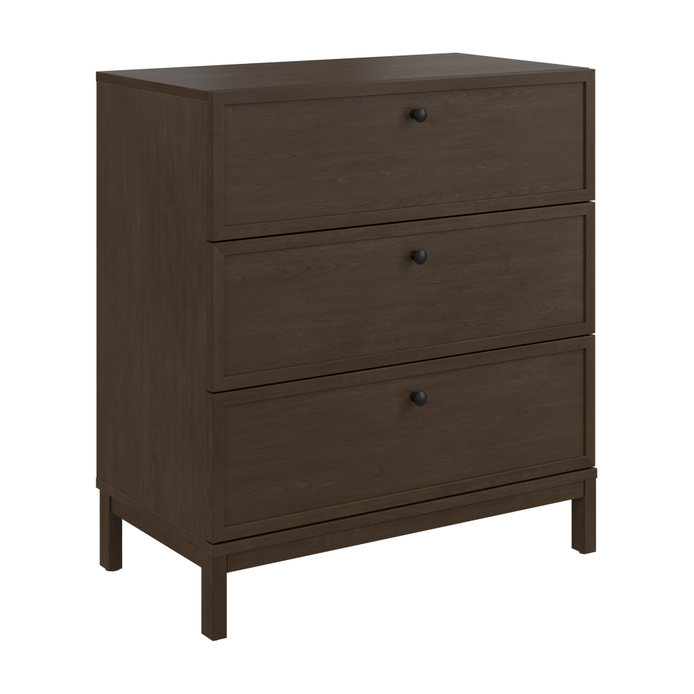 Bush Home Avery 3 Drawer Dresser - Chocolate Birch - Single Bush Home Avery 3 Drawer Dresser - Chocolate Birch - Single
